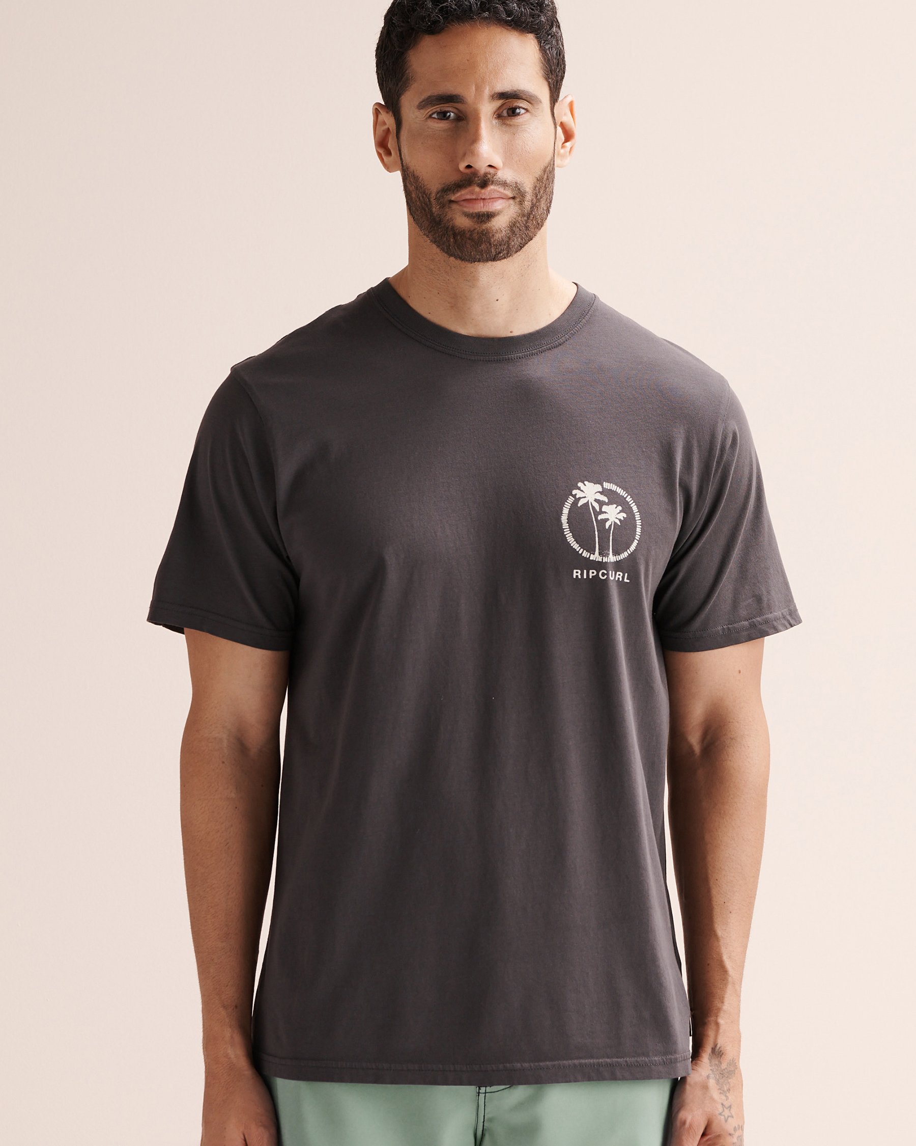 RIP CURL T-shirt Mod Cali Two Palms Noir 0SPMTE - Voir4