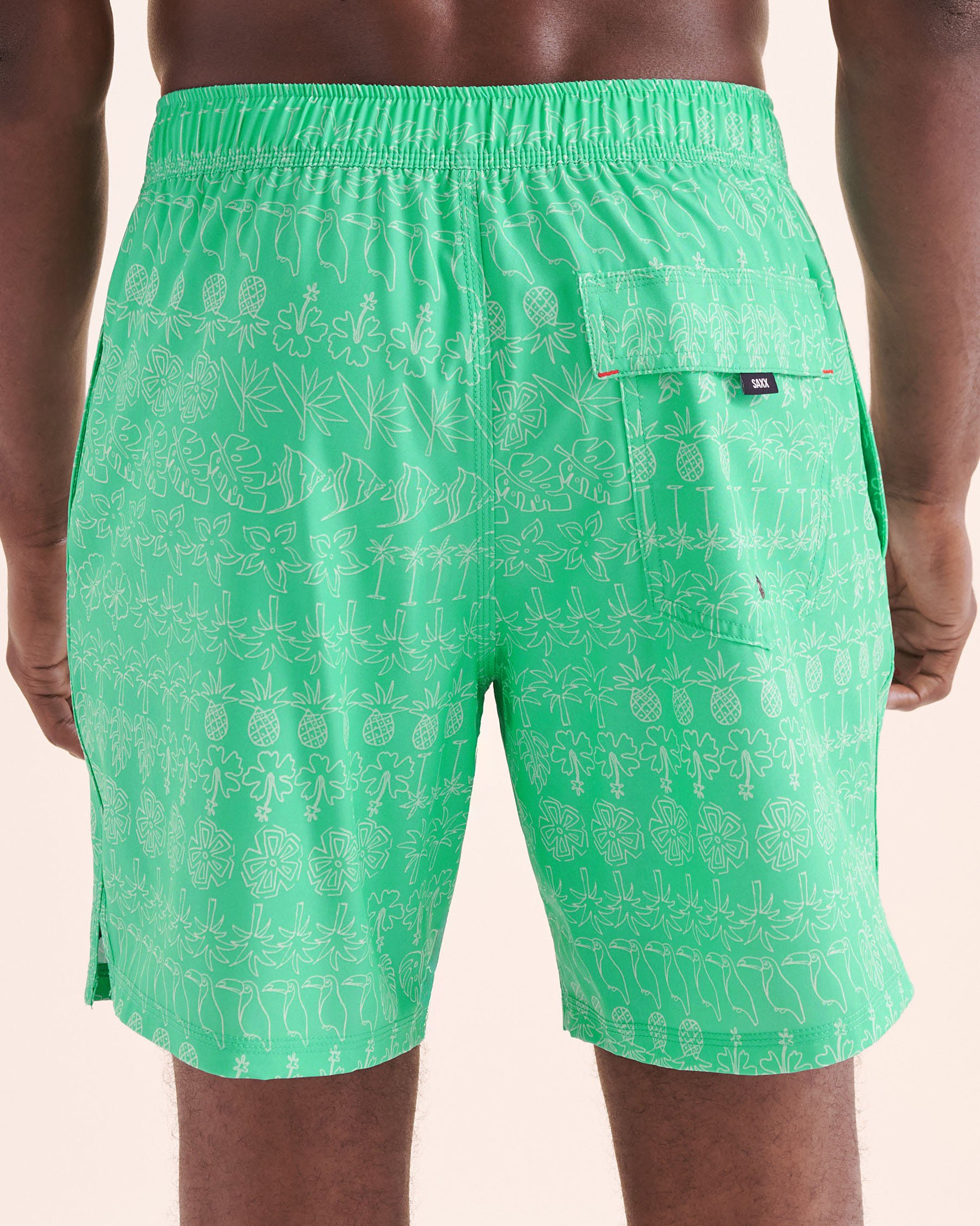 SAXX Maillot volley 2 en 1 Oh Buoy Vert et blanc SXSW04L - Voir2