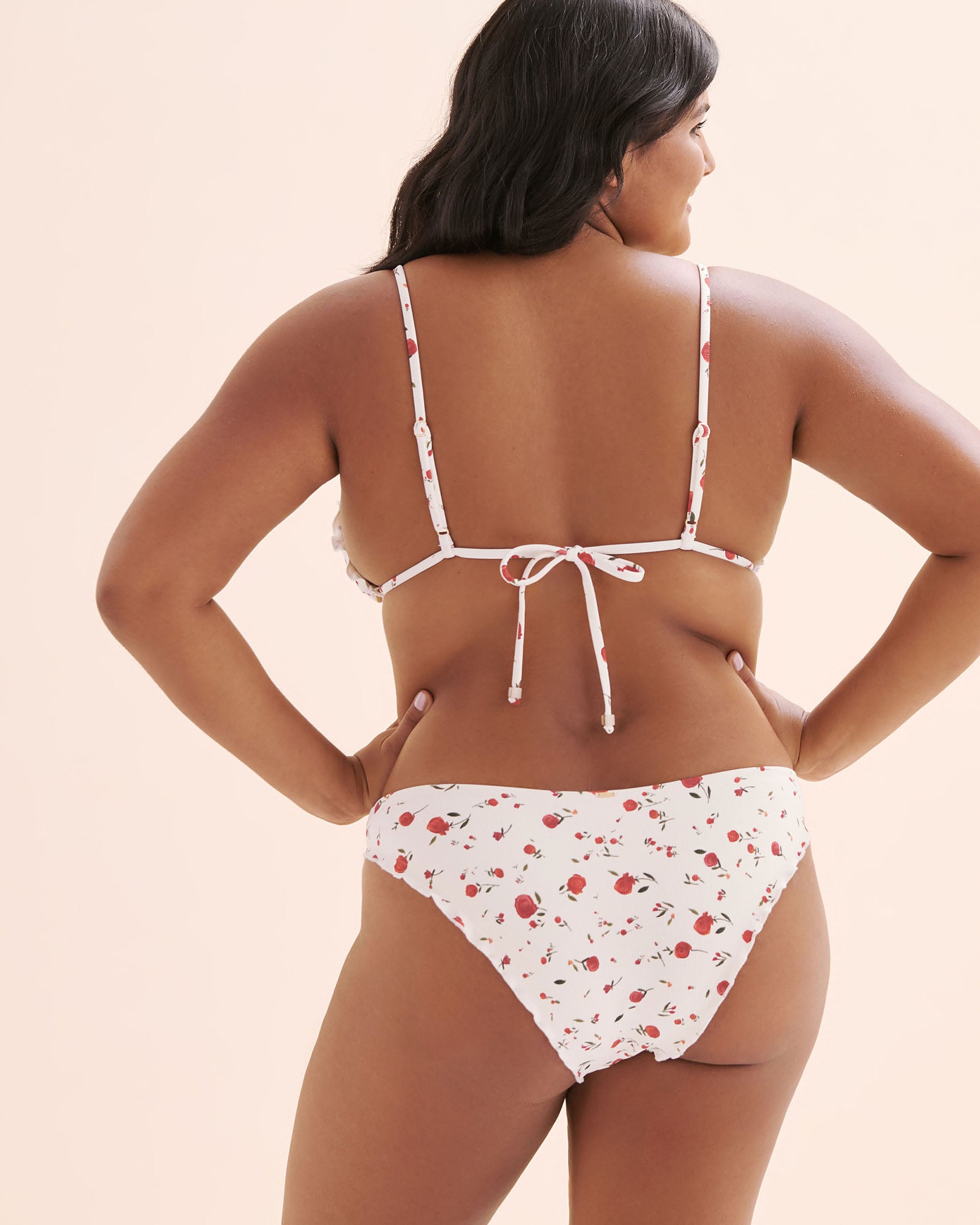 EVERYDAY SUNDAY Haut de bikini triangle volanté Rosy Bliss Blanc, rouge, vert ESBEAW05719 - Voir8