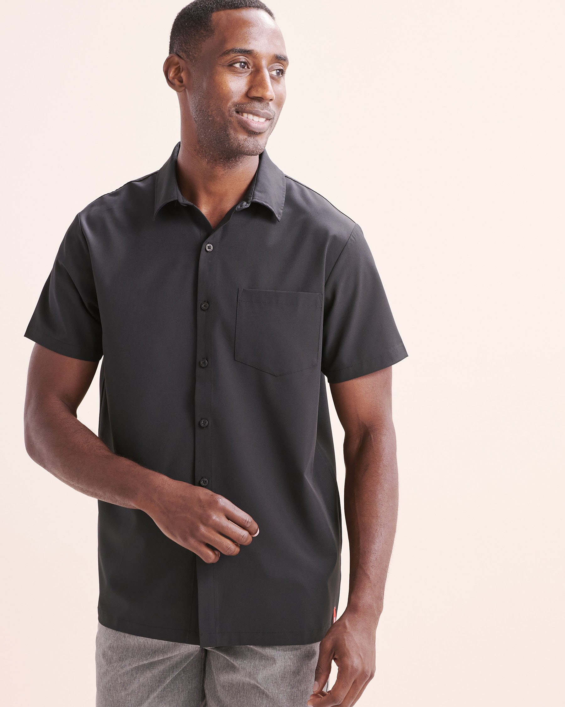 HAMABE Short Sleeves Shirt Black 04100056 - View1