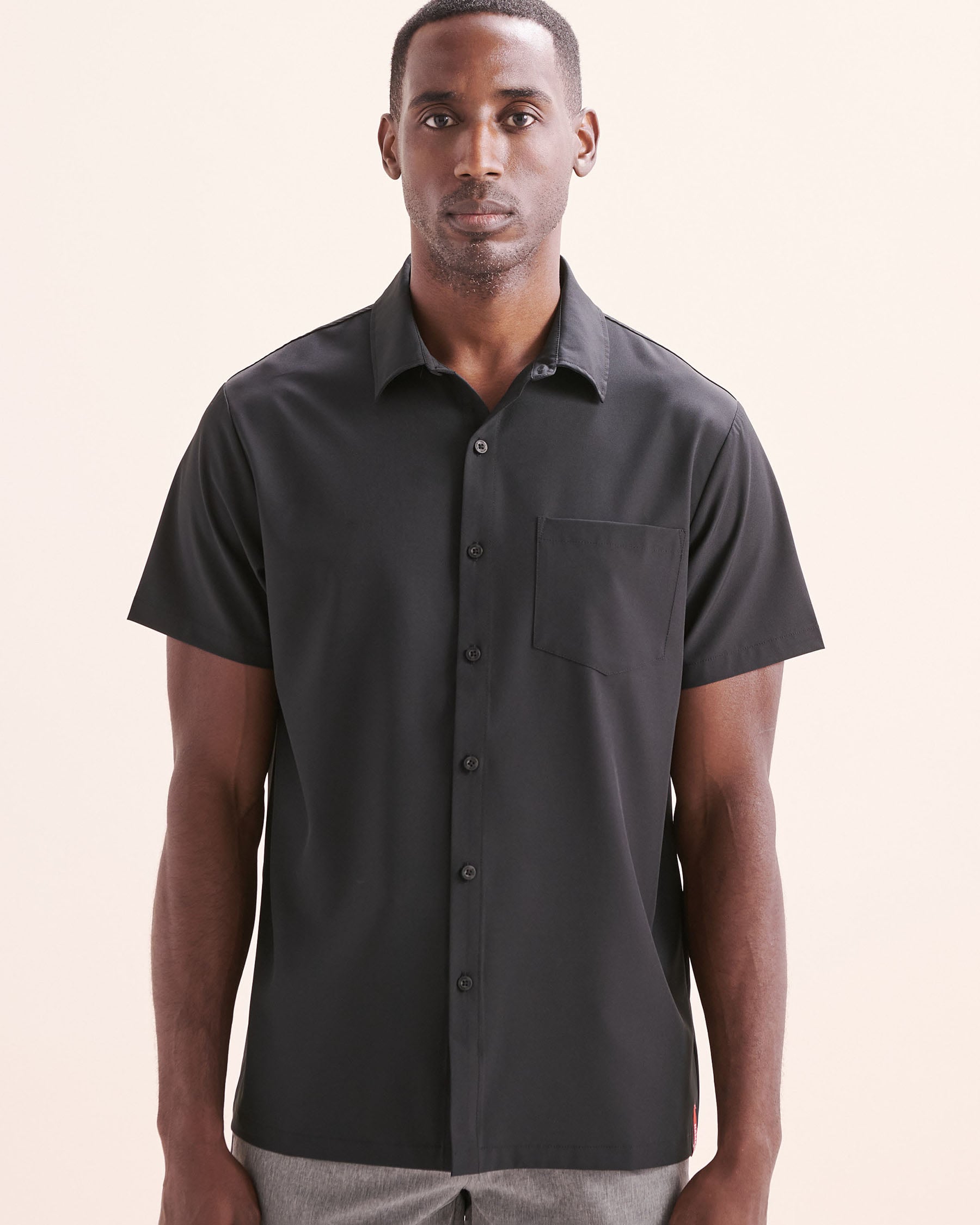HAMABE Short Sleeves Shirt Black 04100056 - View4