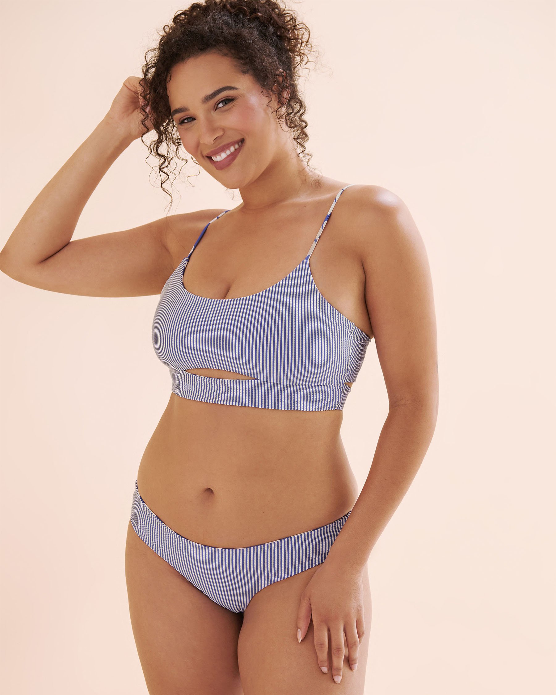 RIP CURL Haut de bikini bonnet D-DD réversible Surf Dreams Bleu et blanc 0TDWSW - Voir5