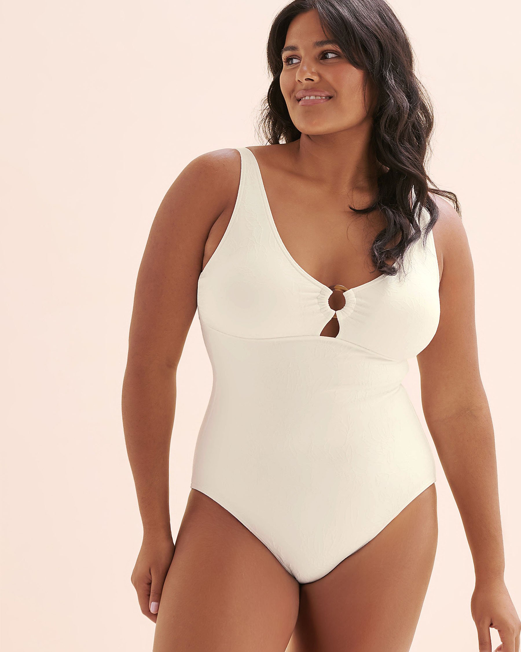 TURQUOISE COUTURE Textured One-Piece Swimsuit White 01400122 - View10