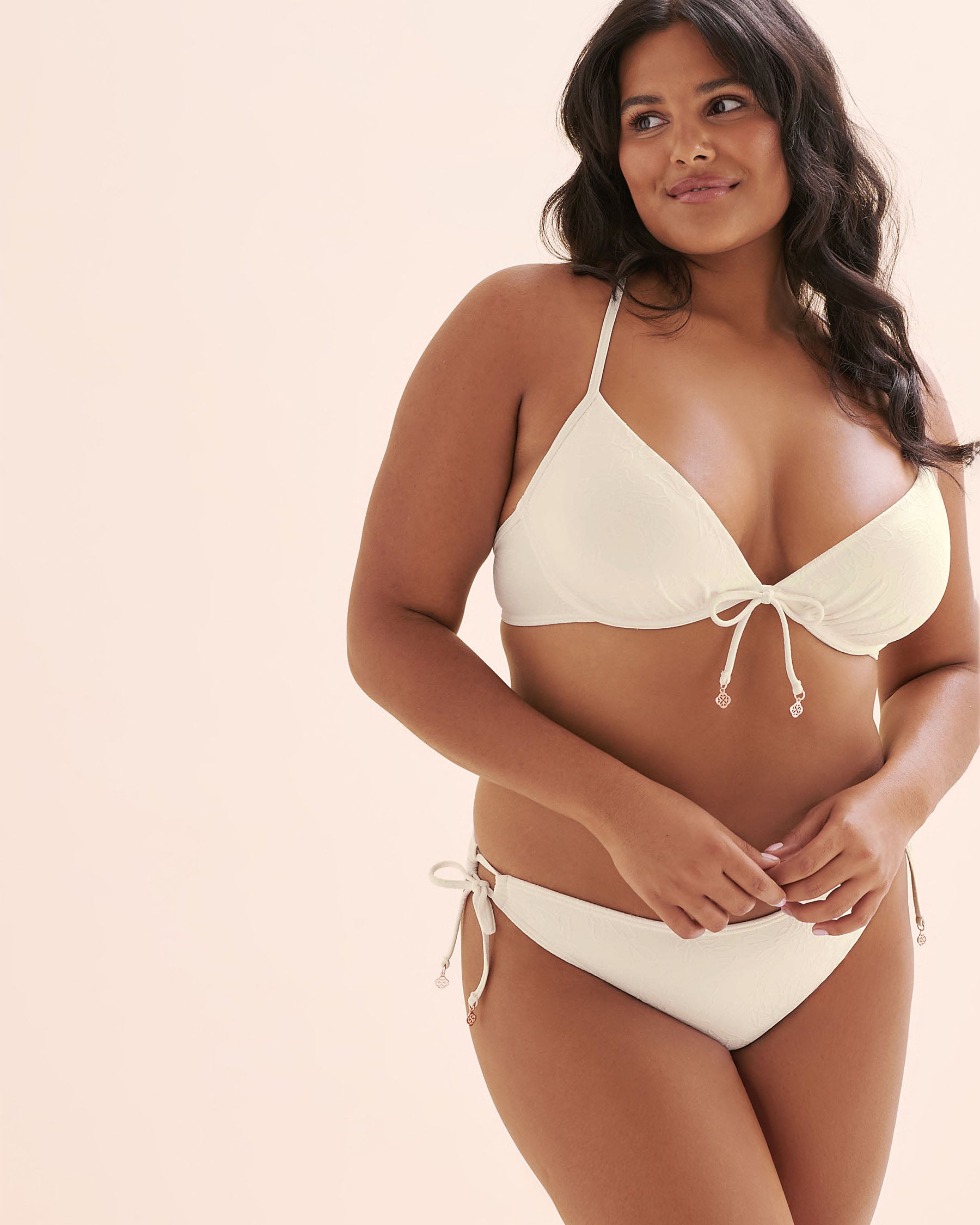 TURQUOISE COUTURE Haut de bikini push-up texturée Blanc 01100479 - View10