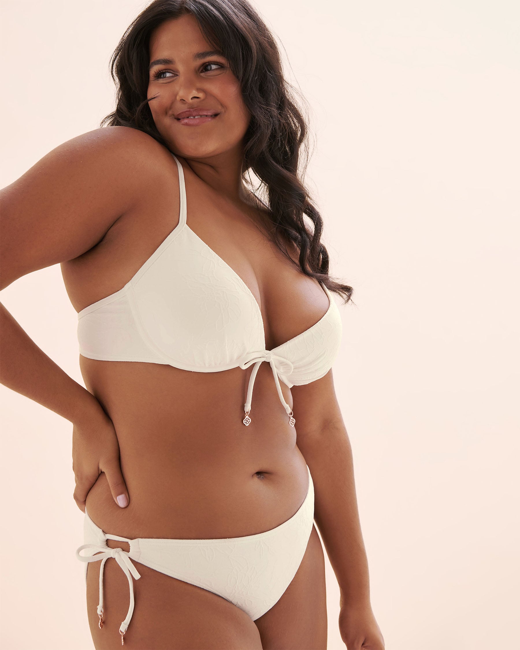TURQUOISE COUTURE Haut de bikini push-up texturée Blanc 01100479 - View12