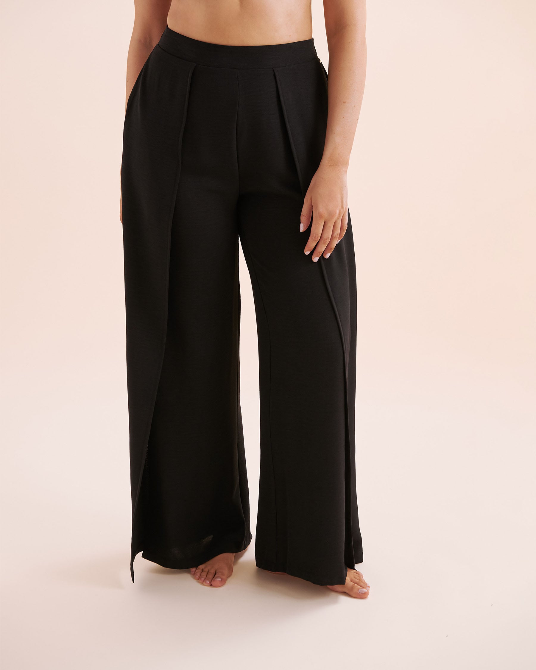 EVERYDAY SUNDAY Pantalon de plage à jambes larges Noir ESBEAW05869A - Voir2