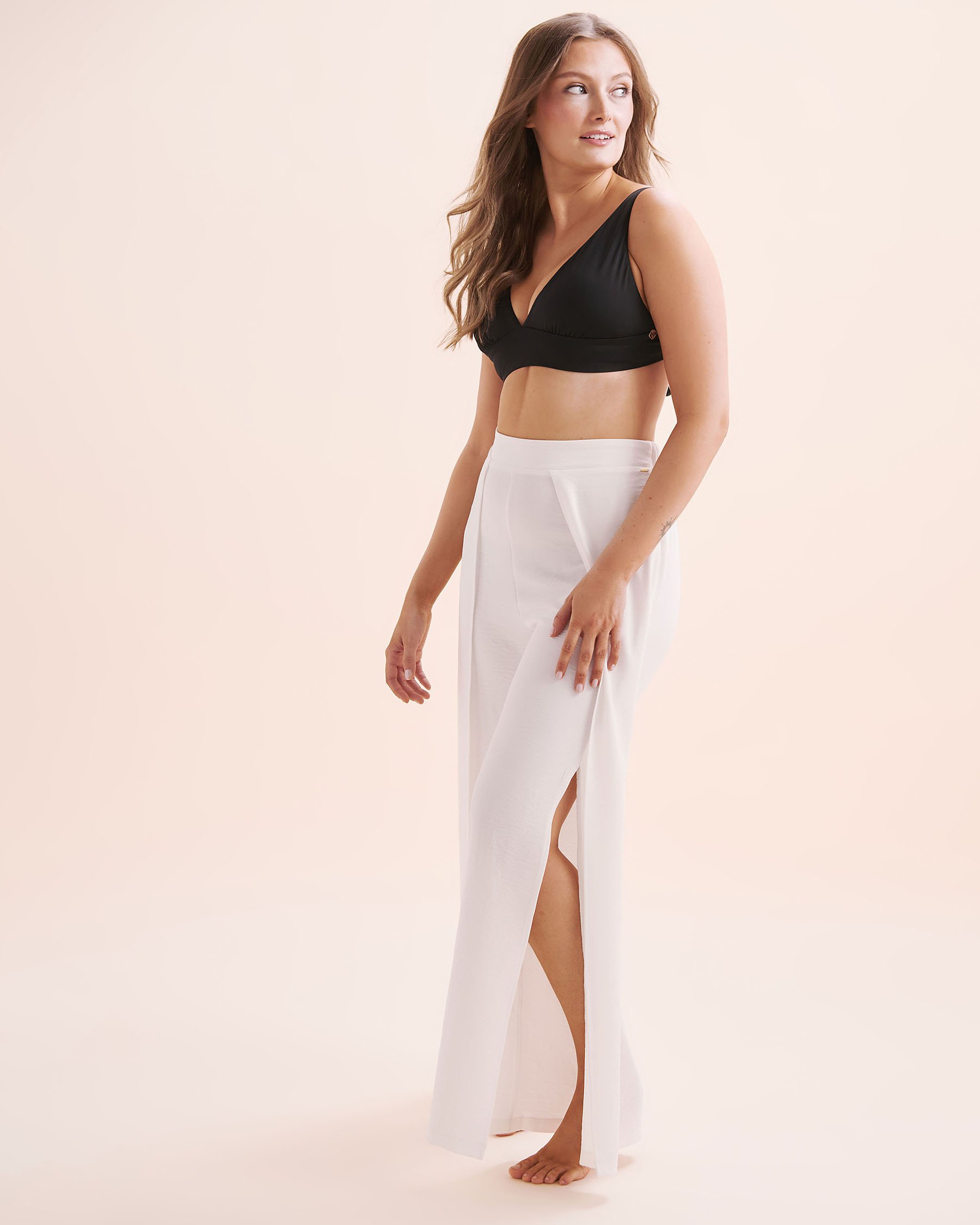 EVERYDAY SUNDAY Pantalon de plage à jambes larges Blanc ESBEAW05869 - Voir4