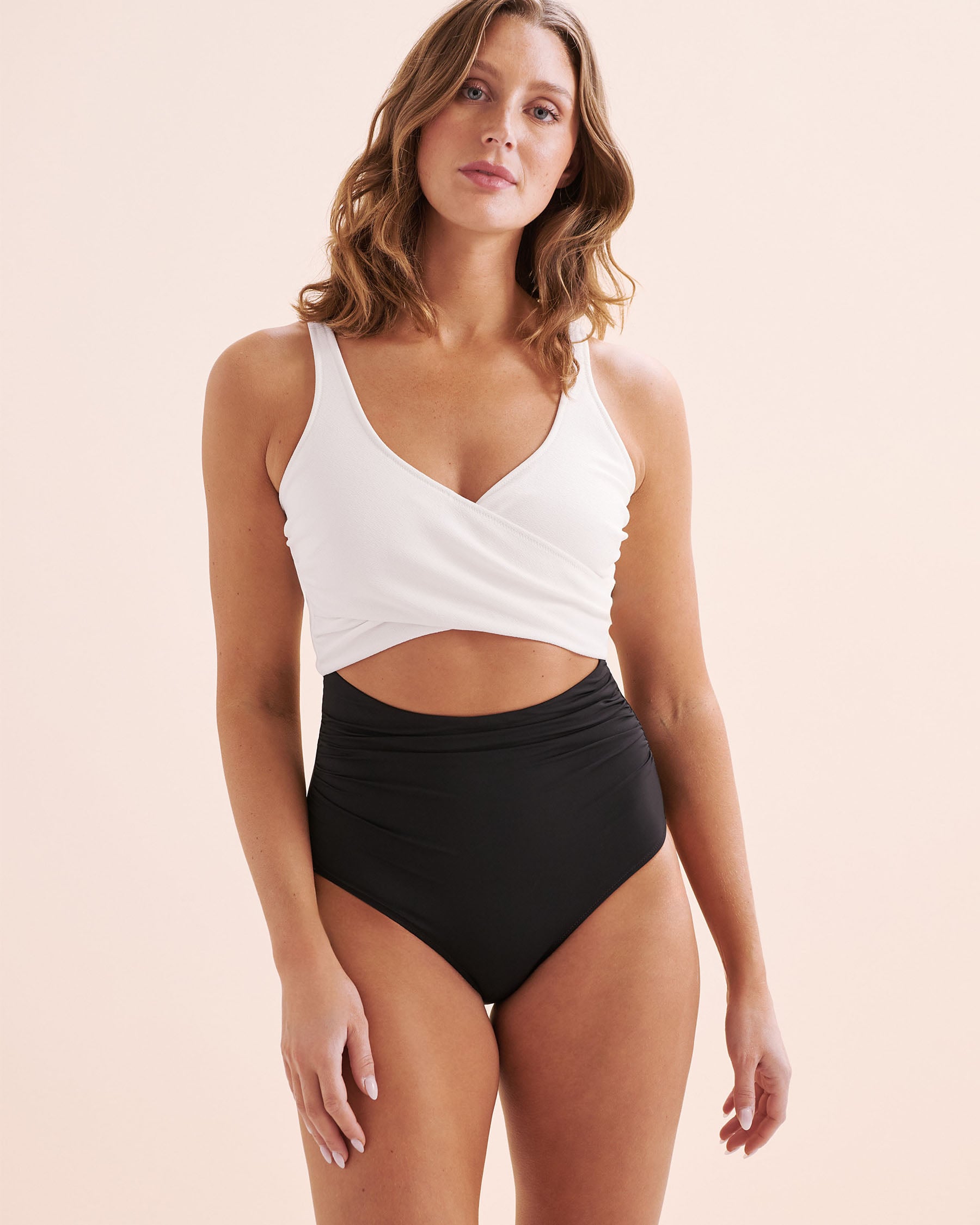EVERYDAY SUNDAY Maillot une-pièce enveloppant classique Noir & Blanc ESBEAW00964F - Voir6