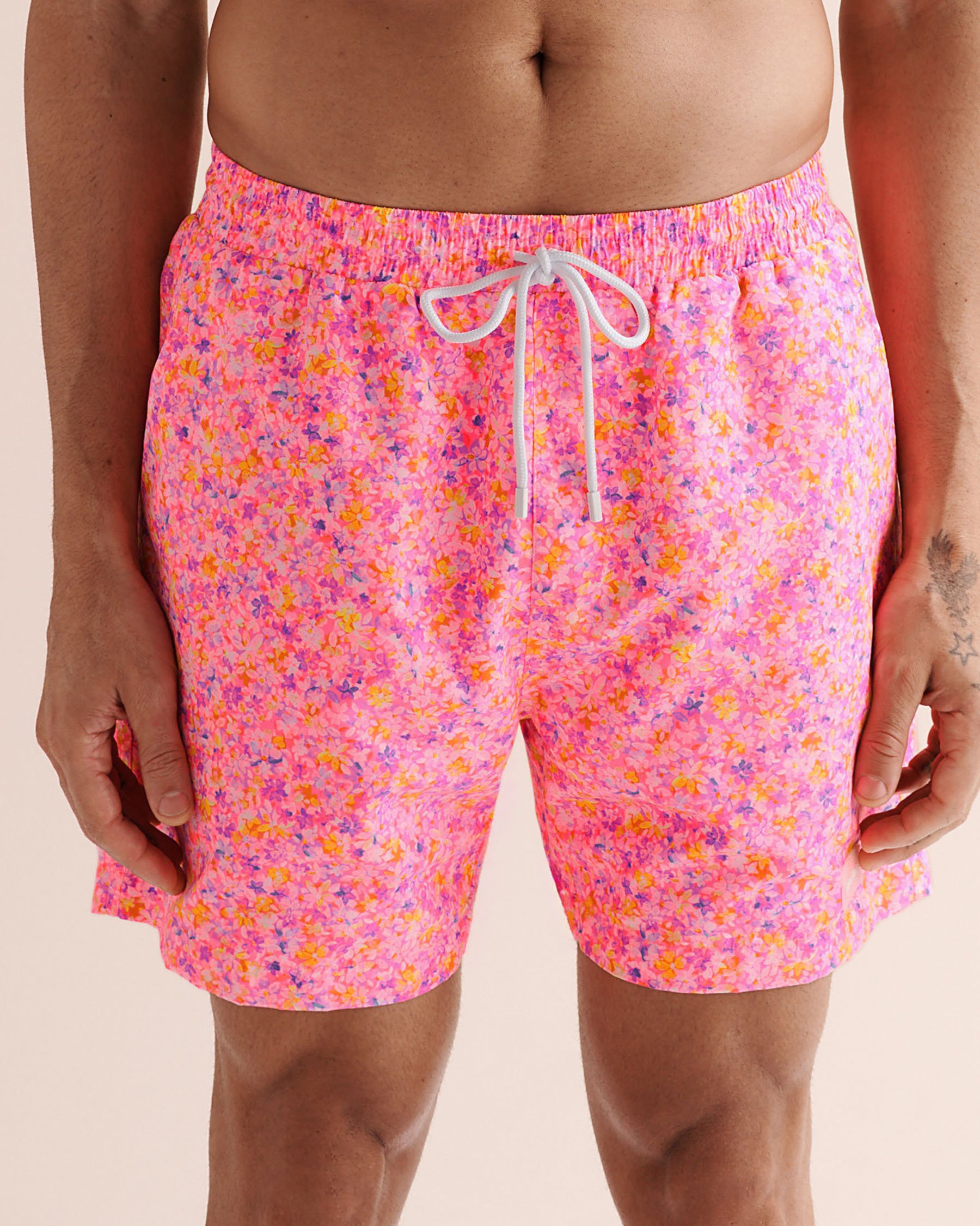 KULANI KINIS Gelato Bloom Men's Volley Swimsuit Pink TRUNK110GEBL - View2