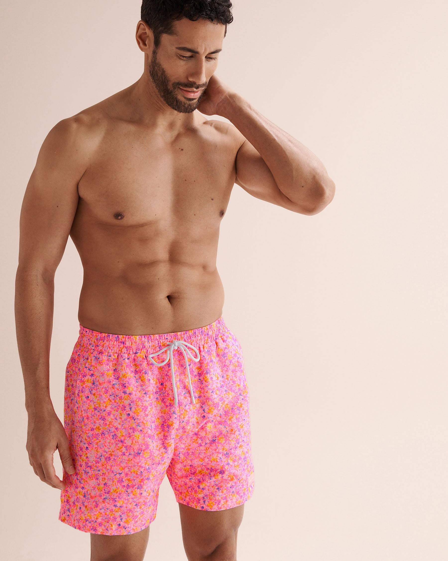 KULANI KINIS Gelato Bloom Men's Volley Swimsuit Pink TRUNK110GEBL - View5