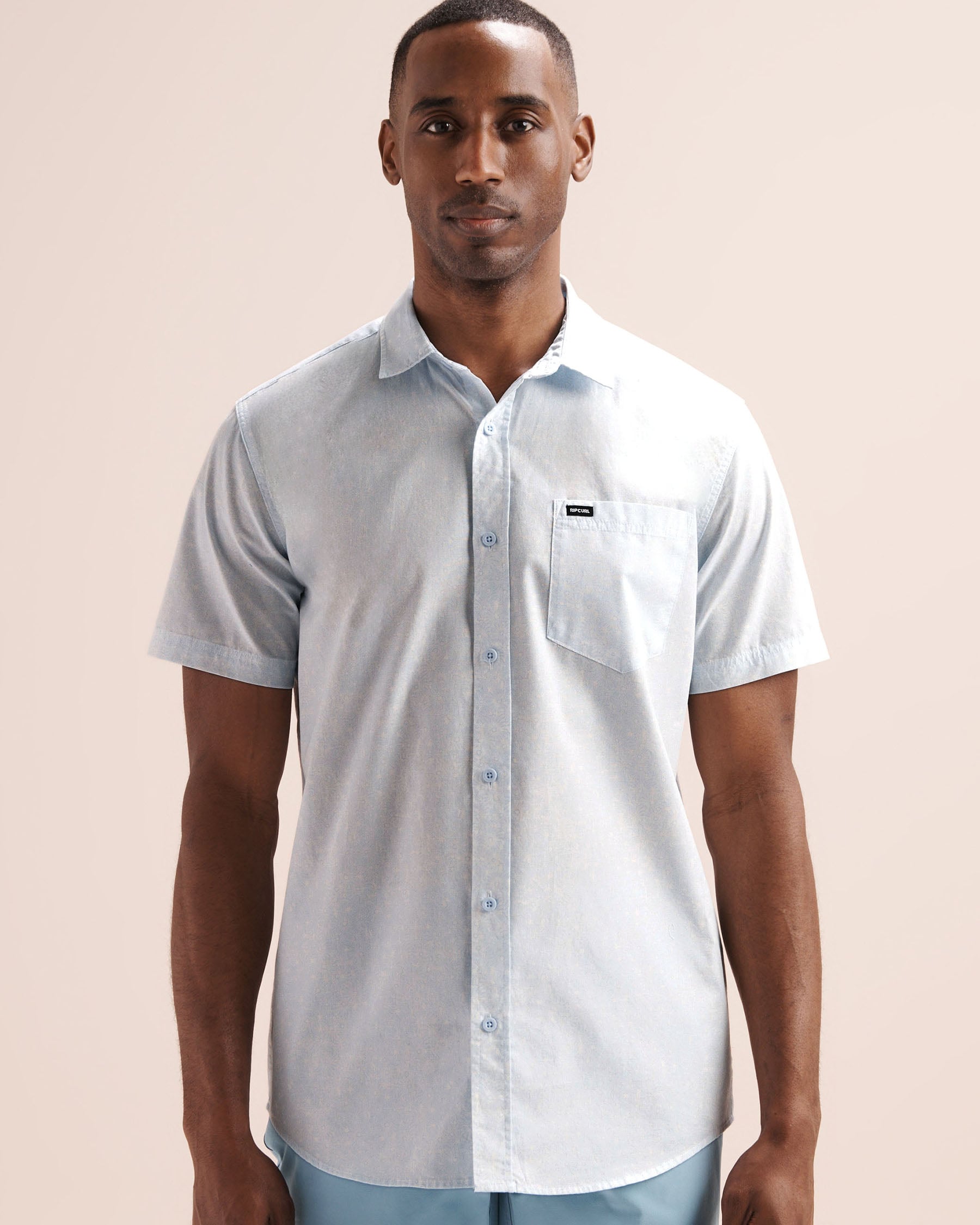 RIP CURL Chemise à manches courtes Hypno Micro Bleu glacier 06MMSH - Voir4