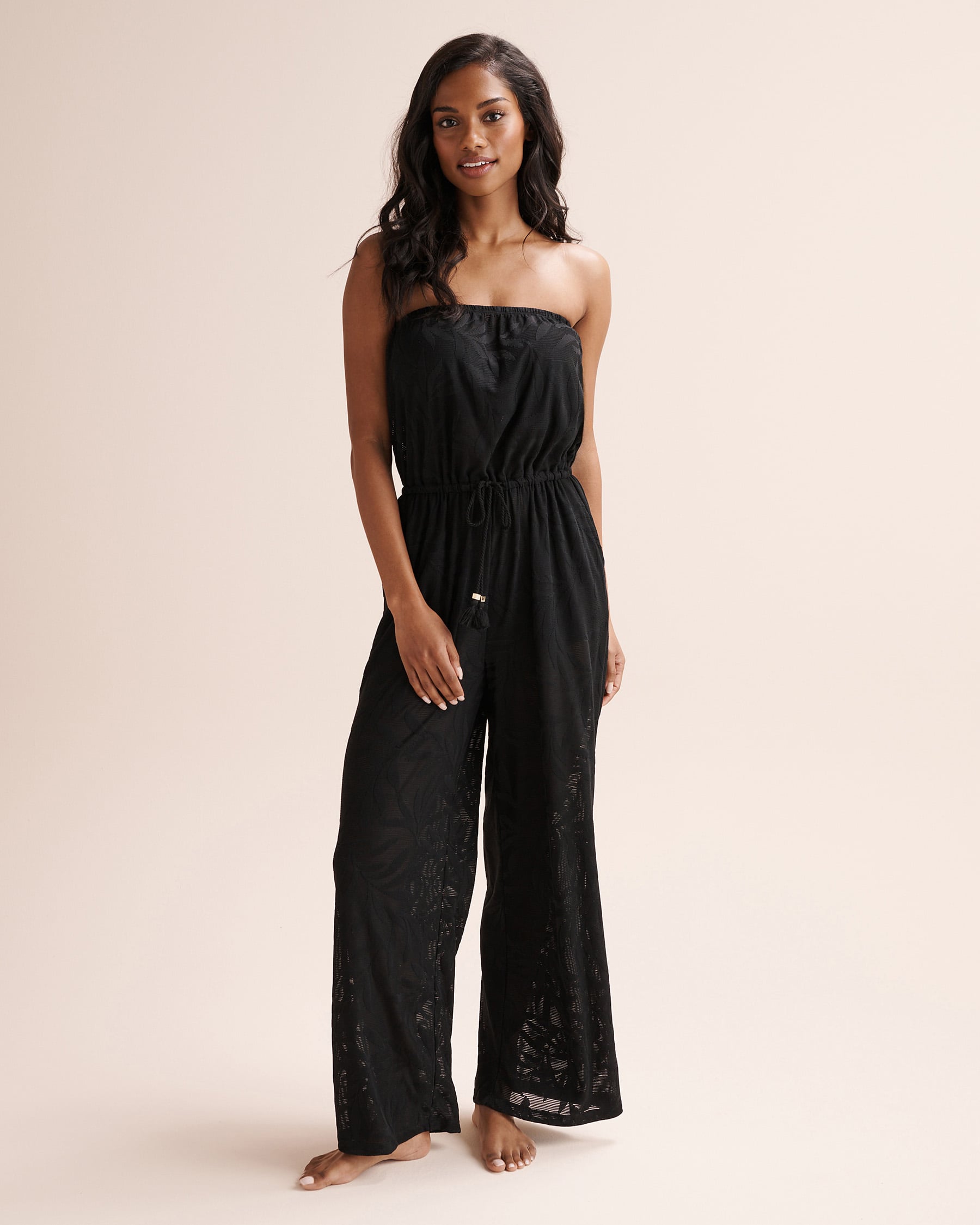 COSTA DEL REY Combinaison bandeau au motif feuillage Noir 02300185 - Voir5