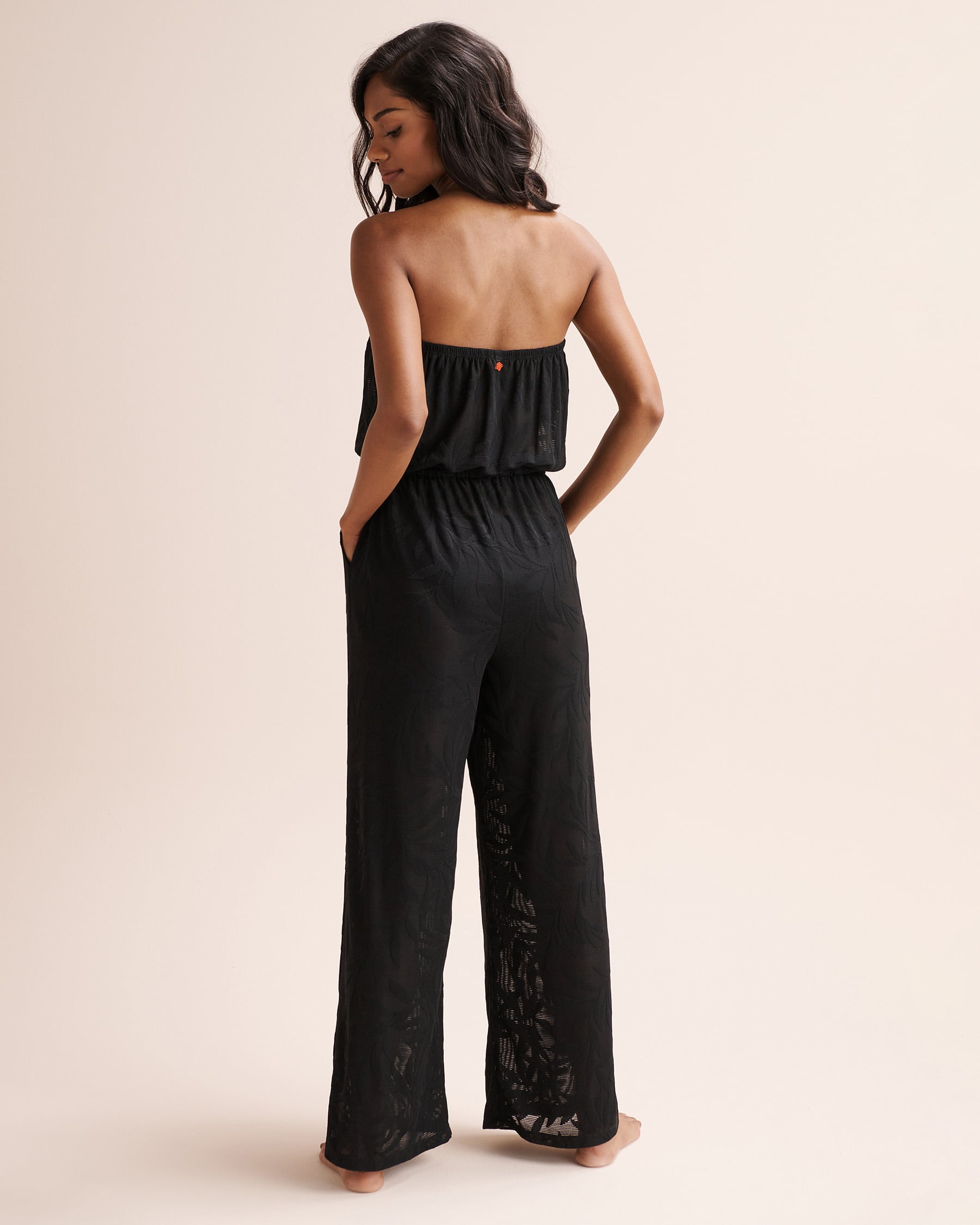 COSTA DEL REY Combinaison bandeau au motif feuillage Noir 02300185 - Voir6