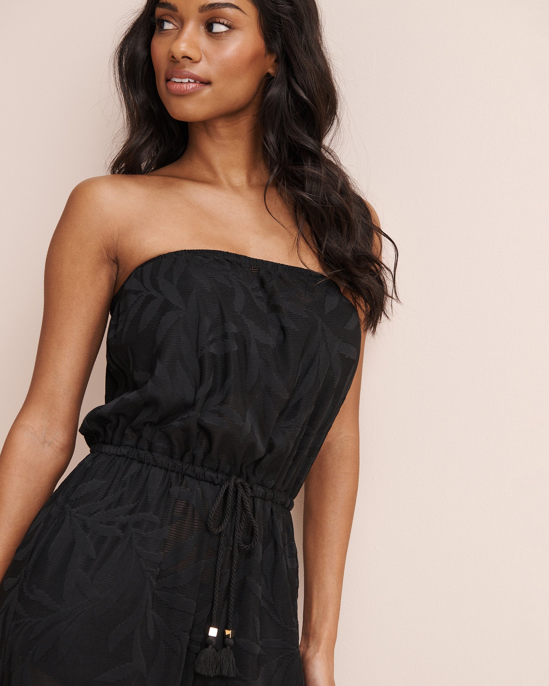 COSTA DEL REY Combinaison bandeau au motif feuillage Noir 02300185 - Voir7