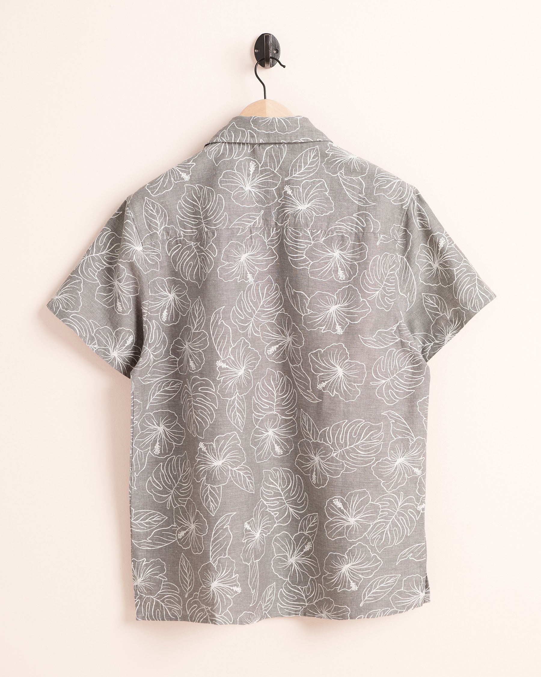 OFF THE BEACH Linen Blend Short Sleeves Shirt Grey 04100070 - View2