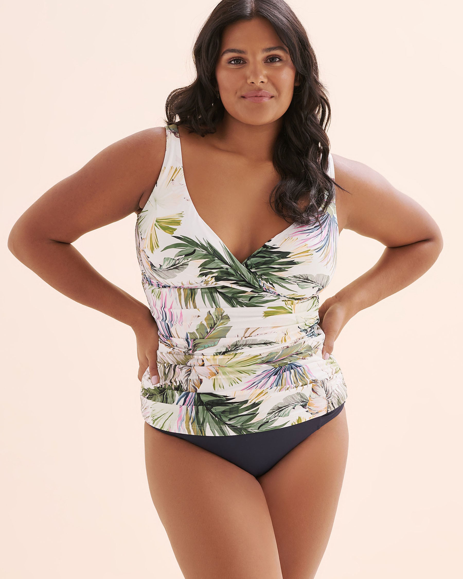 ARTESANDS Haut tankini bonnets à ajustement multiple Lushara Delacroix Blanc AT3721LS - Voir4