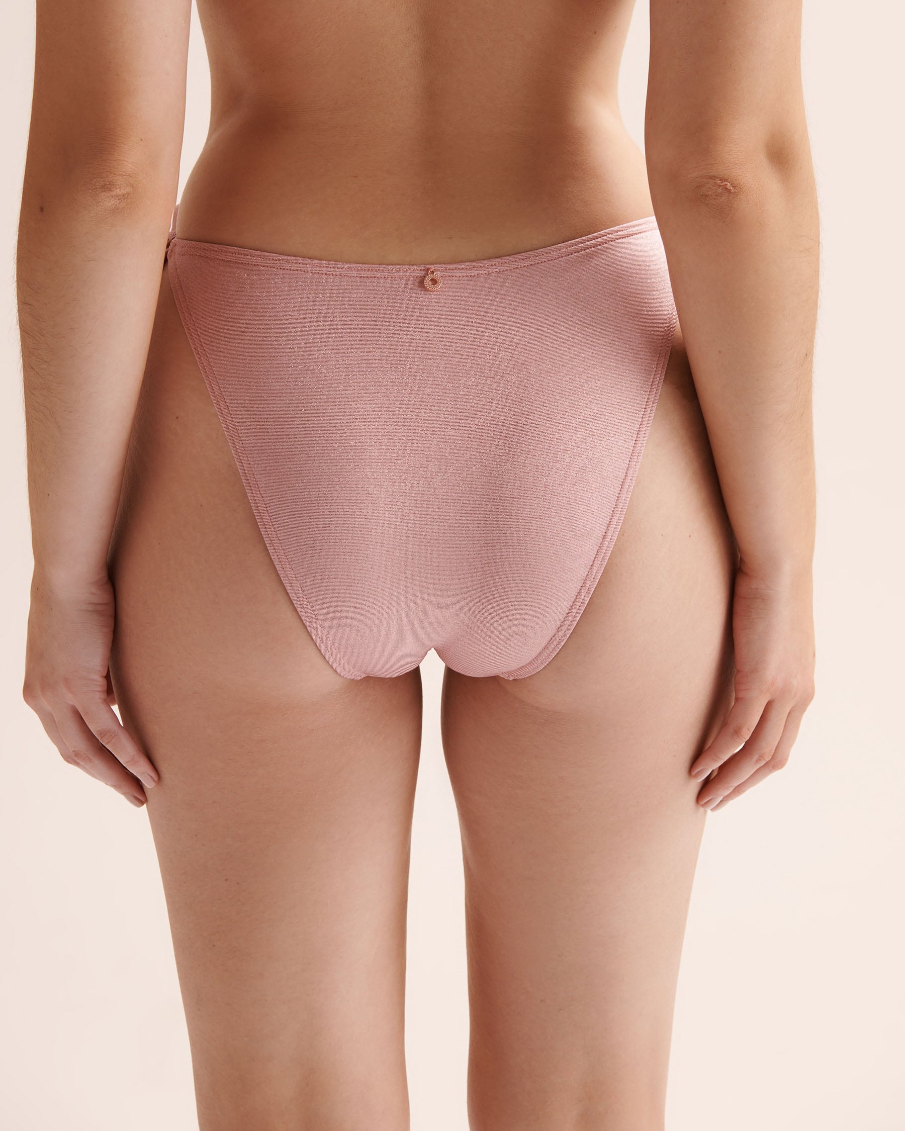 SEATONIC Textured Shimmer Cheeky Bikini Bottom Elegance Pink 01300530 - View4