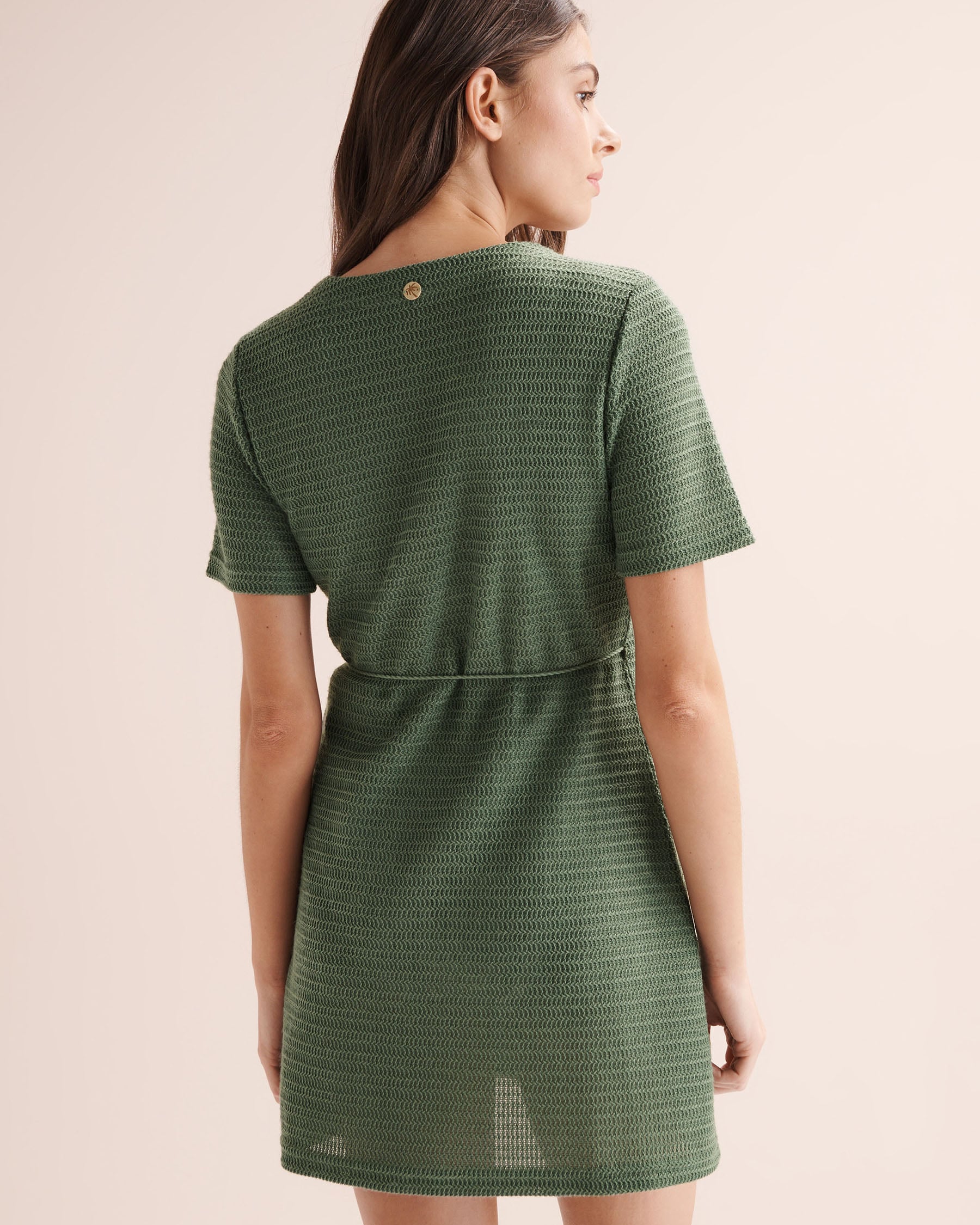 OFF THE BEACH Crochet Wrap Dress Green 02300195 - View3