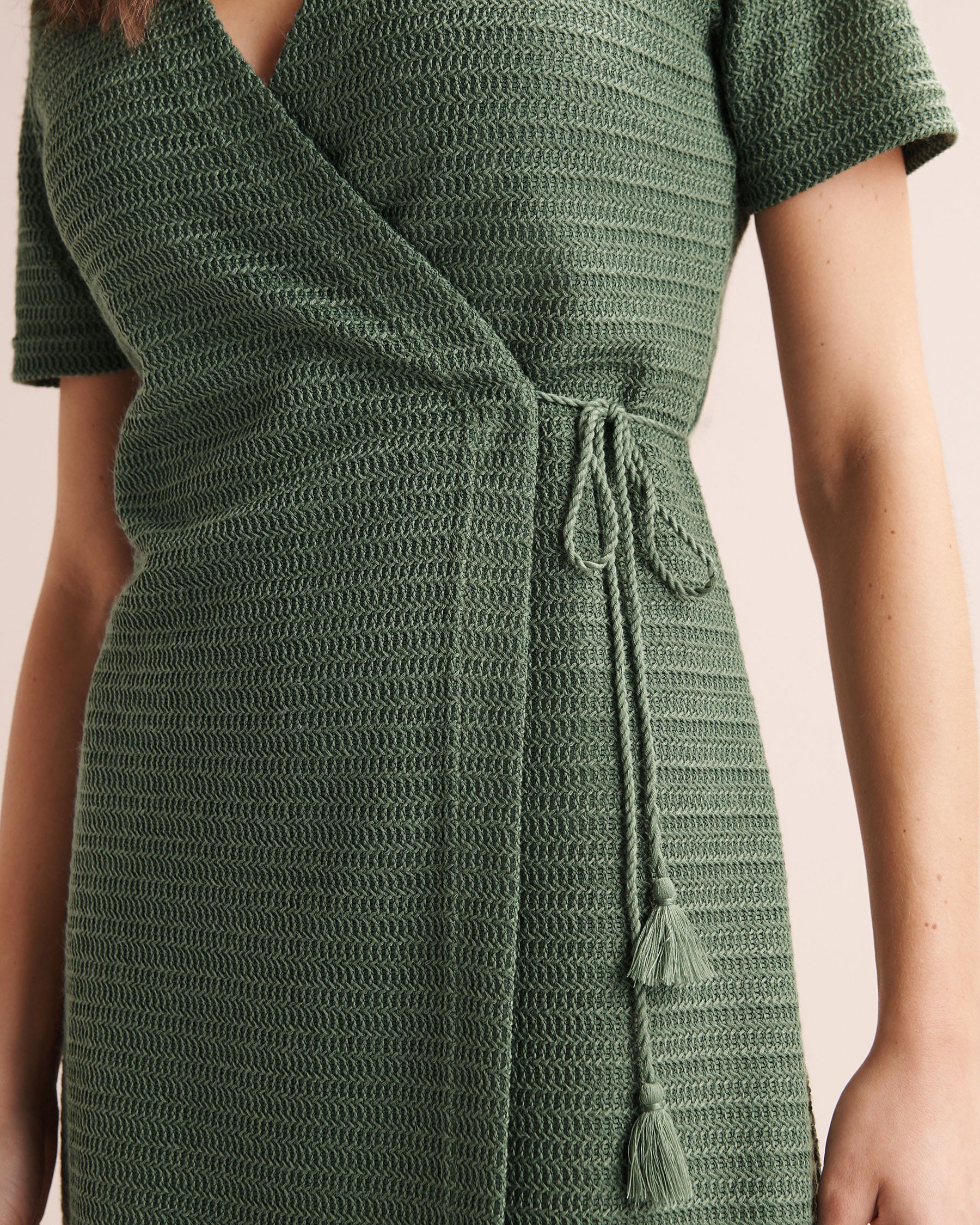 OFF THE BEACH Crochet Wrap Dress Green 02300195 - View4