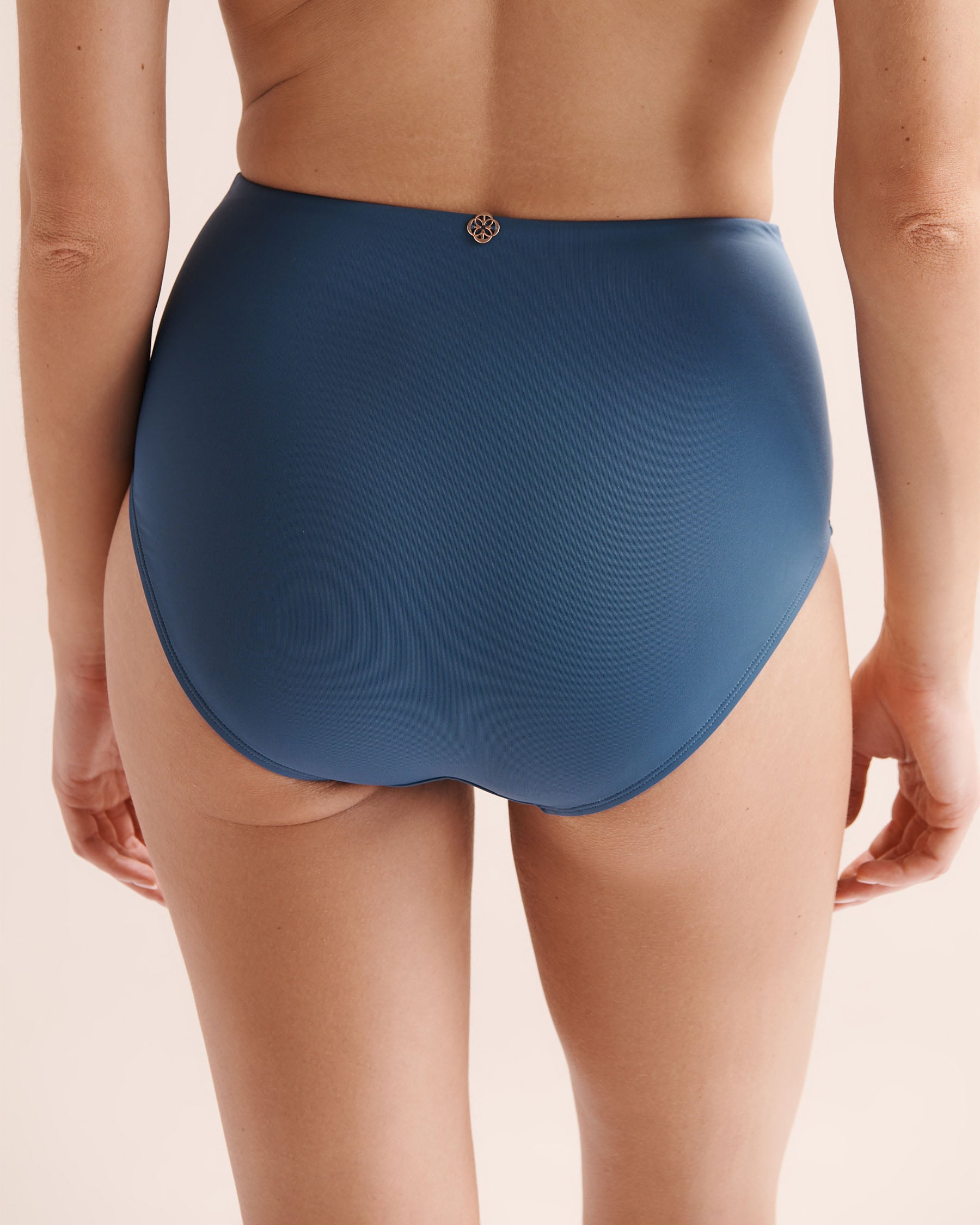 TURQUOISE COUTURE Draped High-Rise Bikini Bottom Blue 01300567 - View4