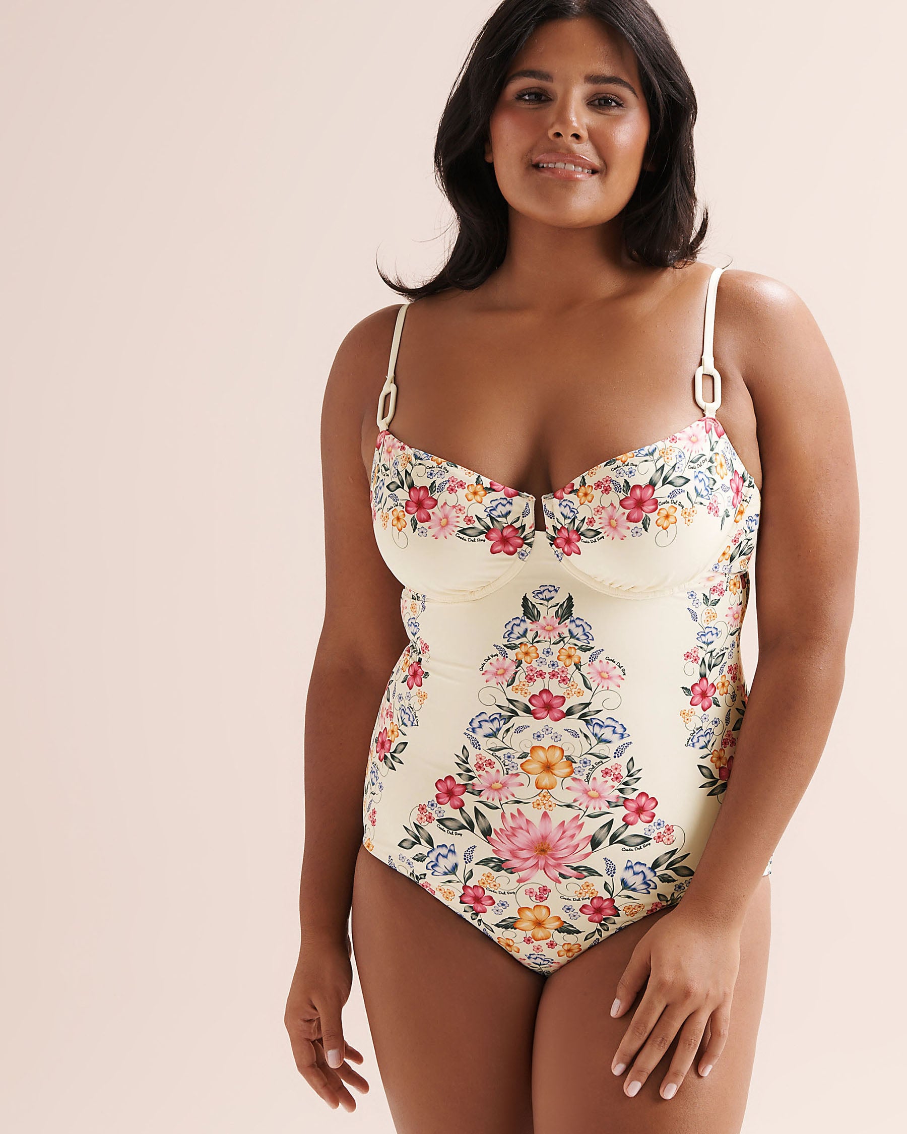 COSTA DEL REY Floral One-Piece Swimsuit Beige 01400136 - View12