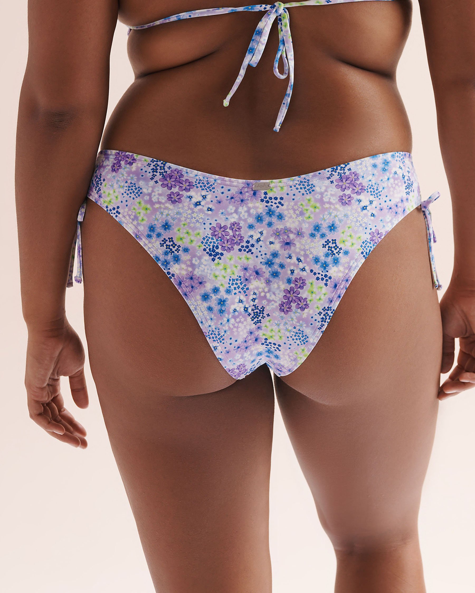 TROPIK Pastel Floral Side Tie Thong  Bikini Bottom Pastel Purple 01300553 - View9