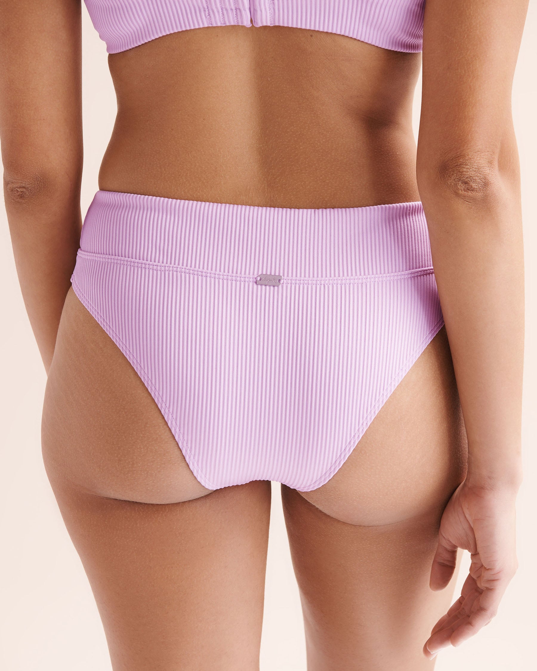 TROPIK Ribbed Cheeky Bikini Bottom Lavender Purple 01300554 - View4