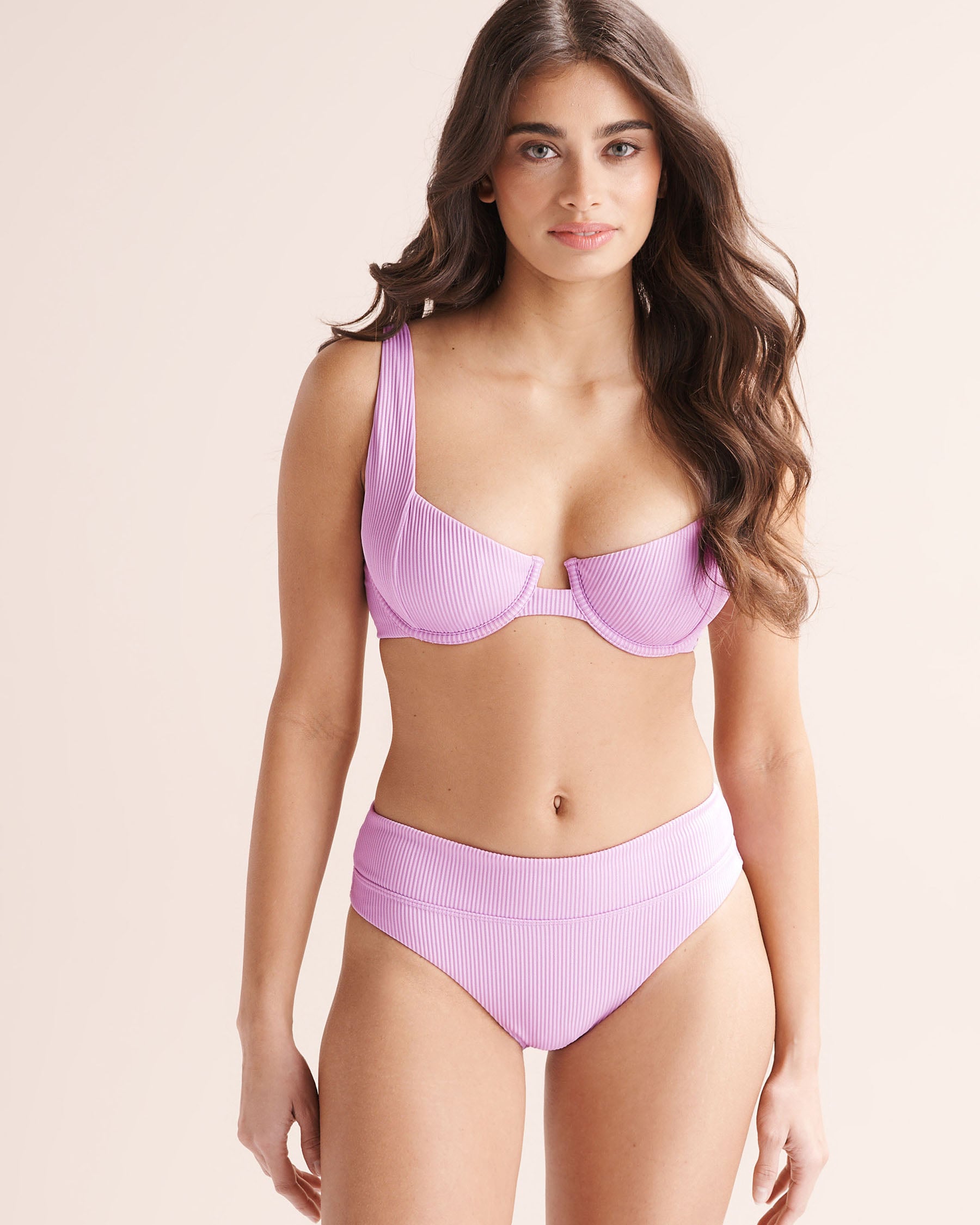TROPIK Ribbed Cheeky Bikini Bottom Lavender Purple 01300554 - View6