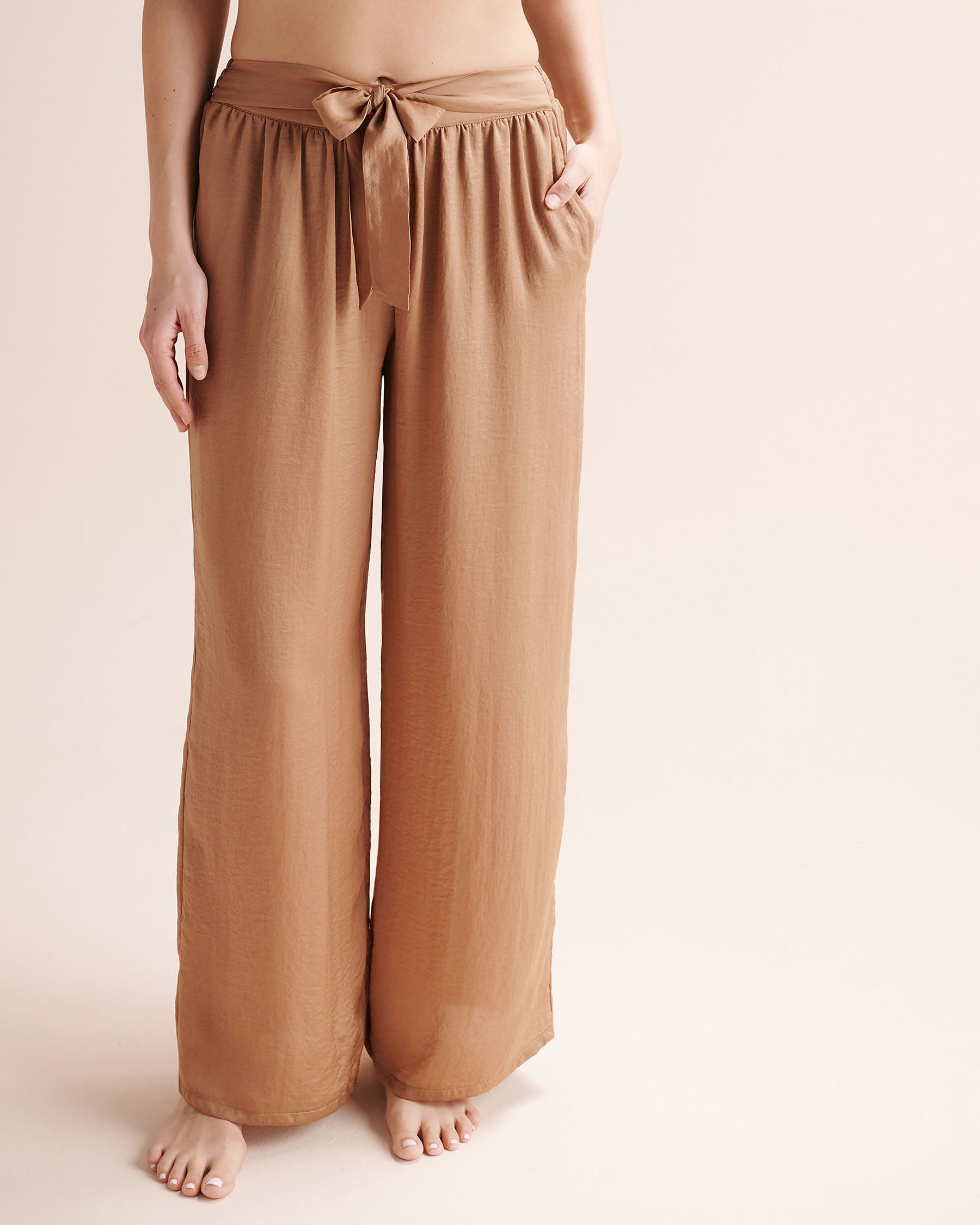 SANTEMARE Satin Pants Brown 02200115 - View3
