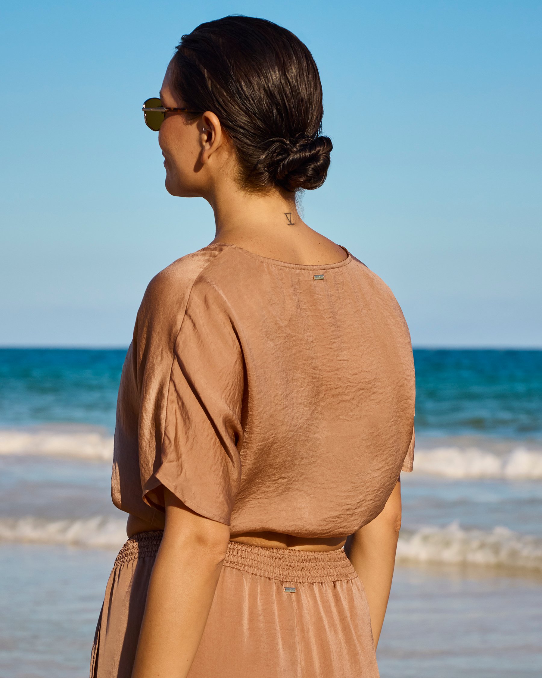 SANTEMARE Satin Top Brown 02100049 - View3