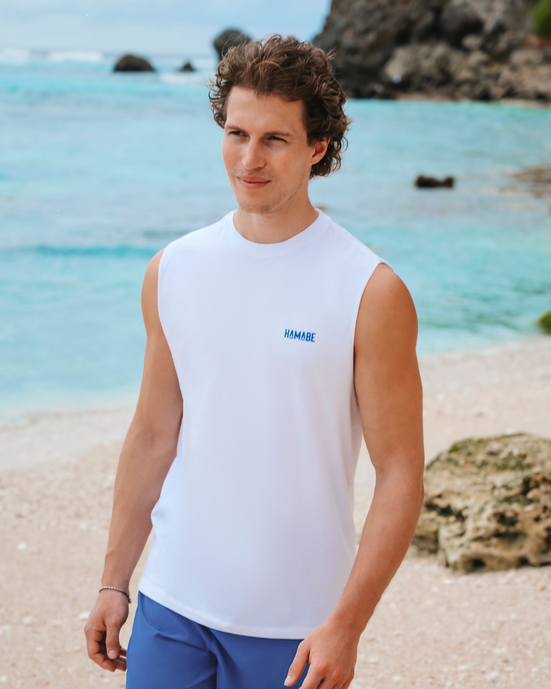 HAMABE Camisole imprimé tropical Blanc 04100058 - Voir2