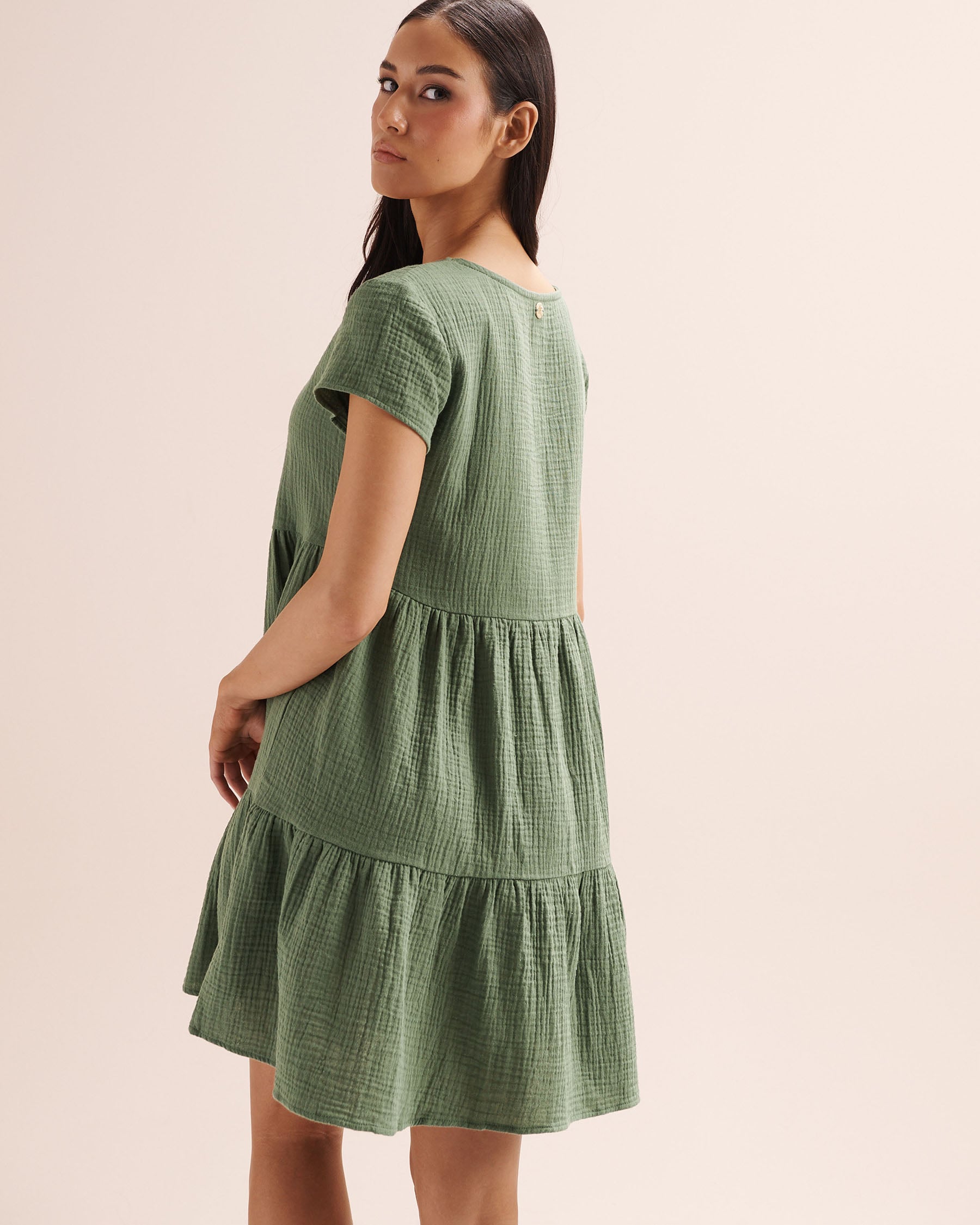 OFF THE BEACH Wrinkle Dress Green 02300191 - View2