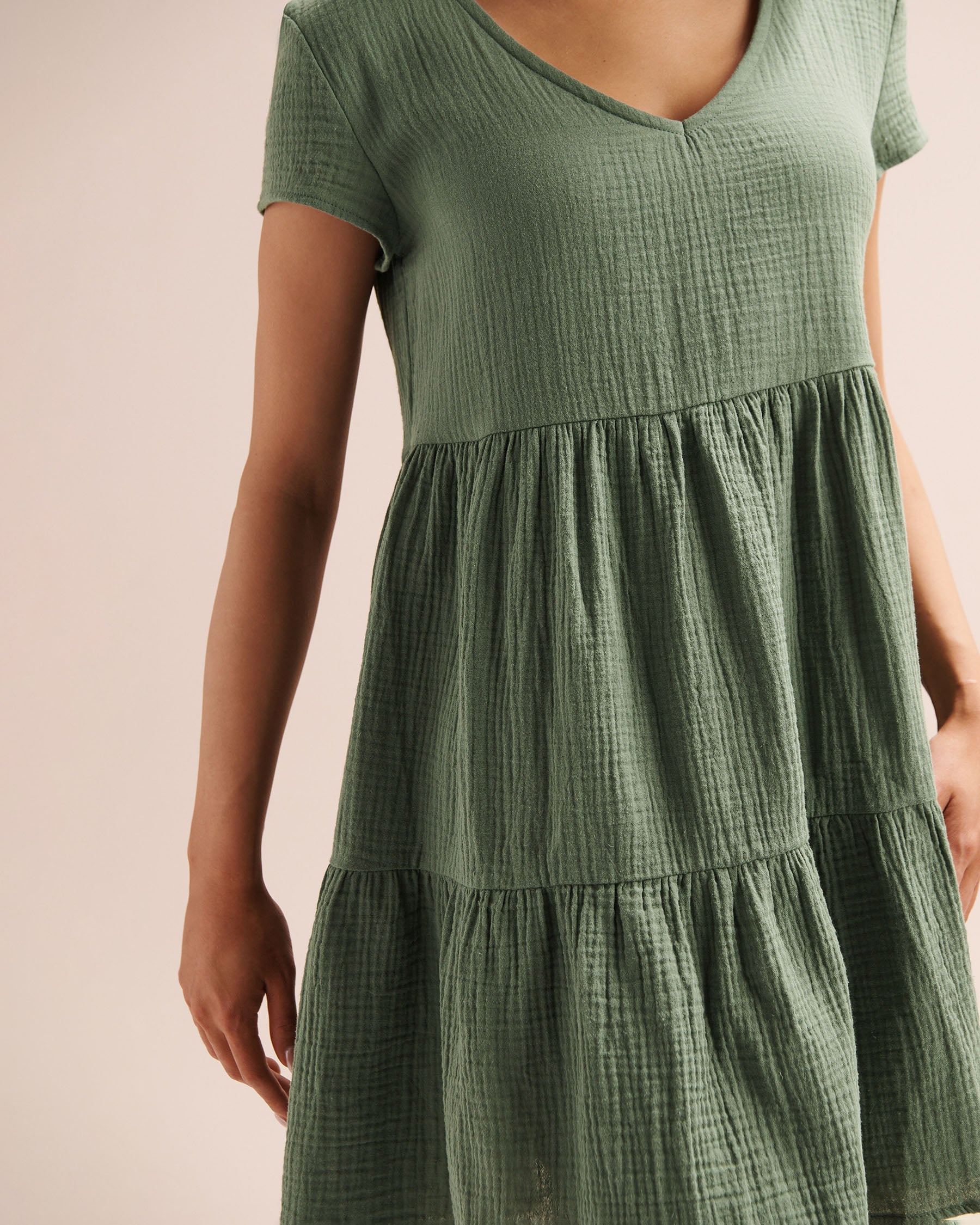 OFF THE BEACH Wrinkle Dress Green 02300191 - View3