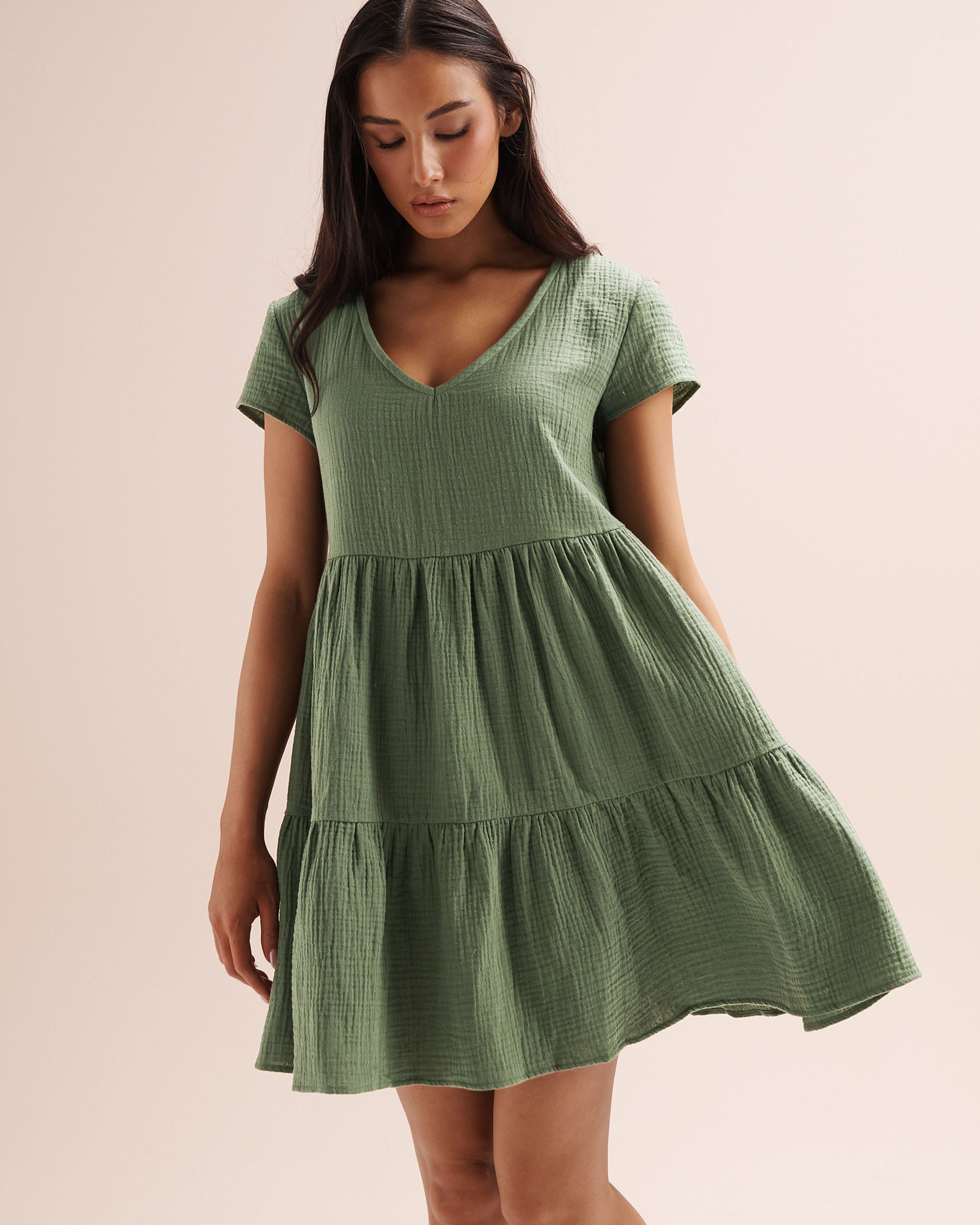 OFF THE BEACH Wrinkle Dress Green 02300191 - View4