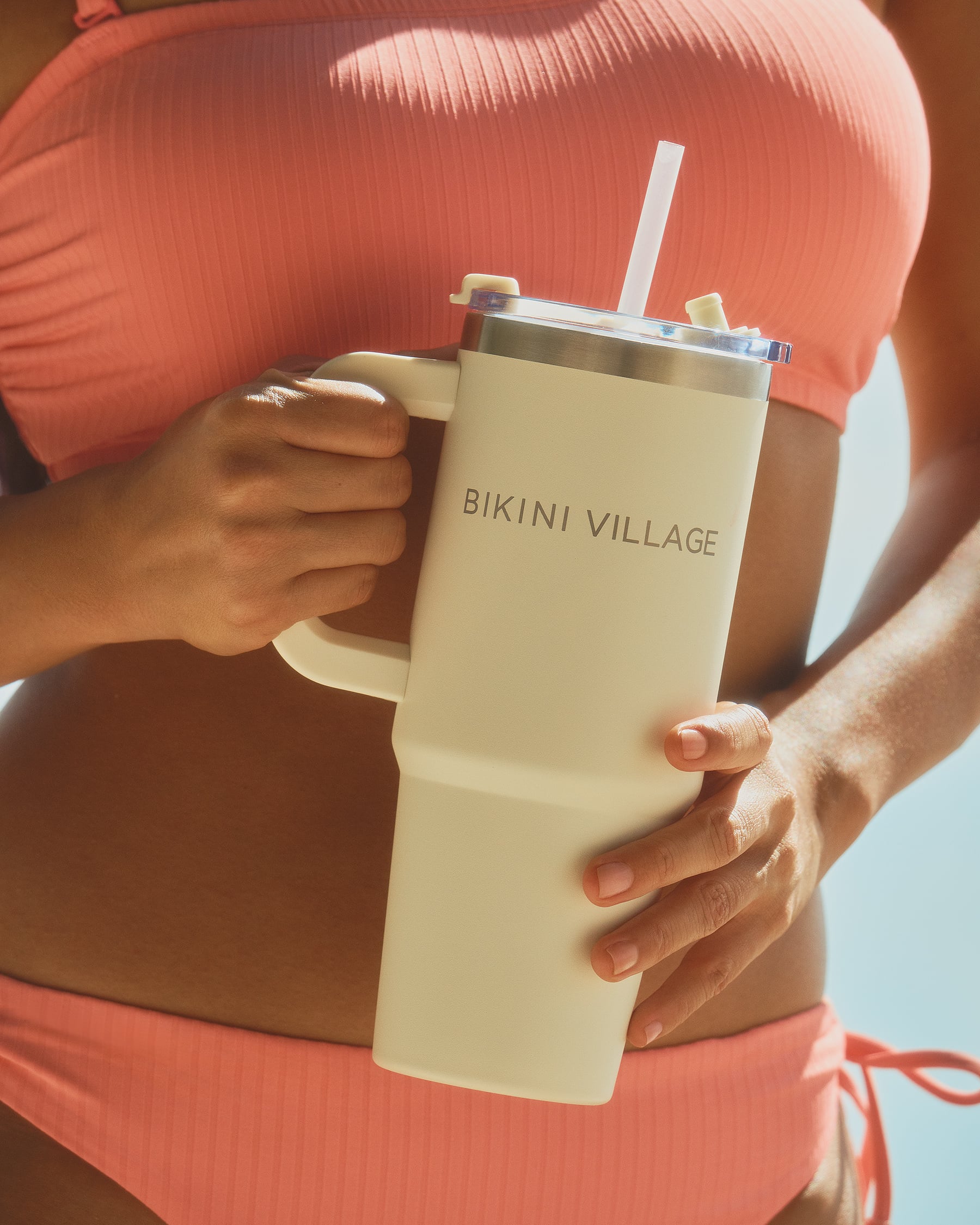 MY BIKINI STORY Tasse isotherme en acier inoxydable Blanc crème 09200012 - Voir2