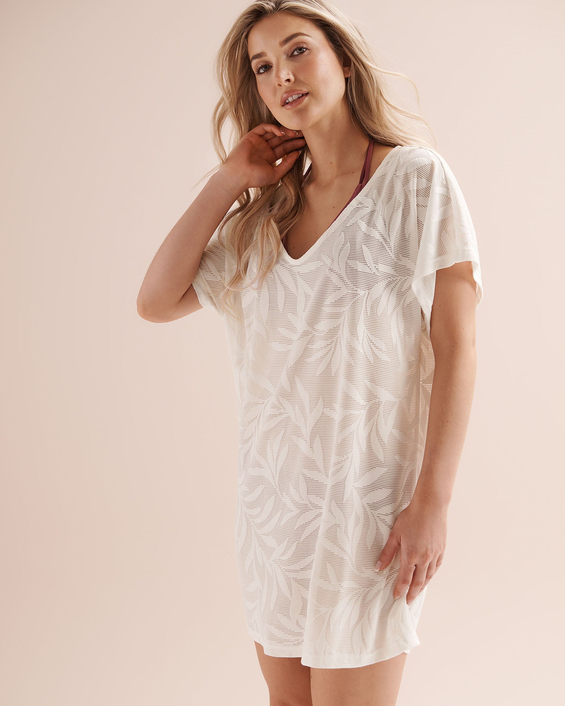COSTA DEL REY Leaf Tunic White 02400065 - View4
