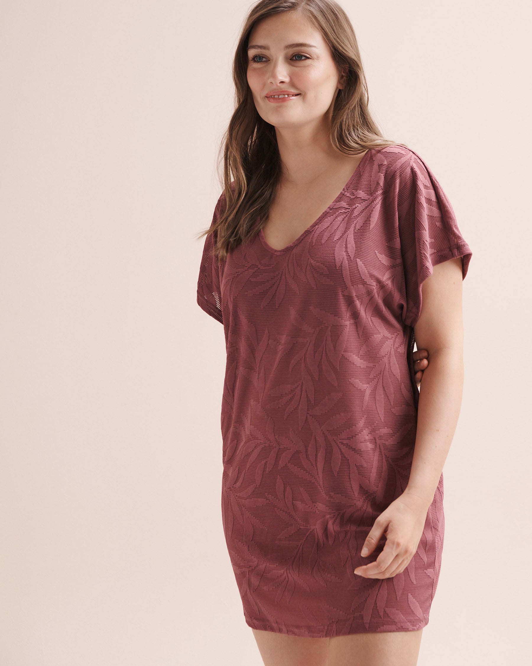 COSTA DEL REY Leaf Tunic Hawthorn Pink 02400065 - View1