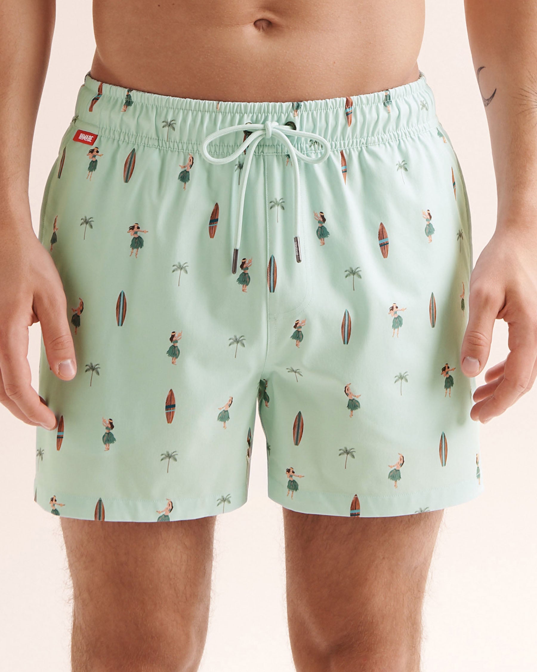 HAMABE Brief Liner Volley Swimsuit Green 03100079 - View5