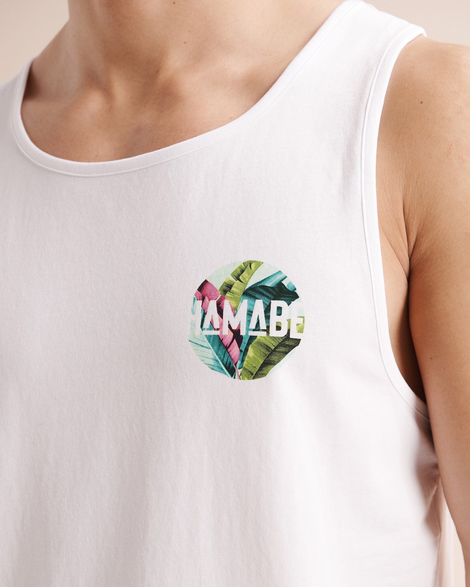 HAMABE Foliage Tank Top White 04100064 - View6
