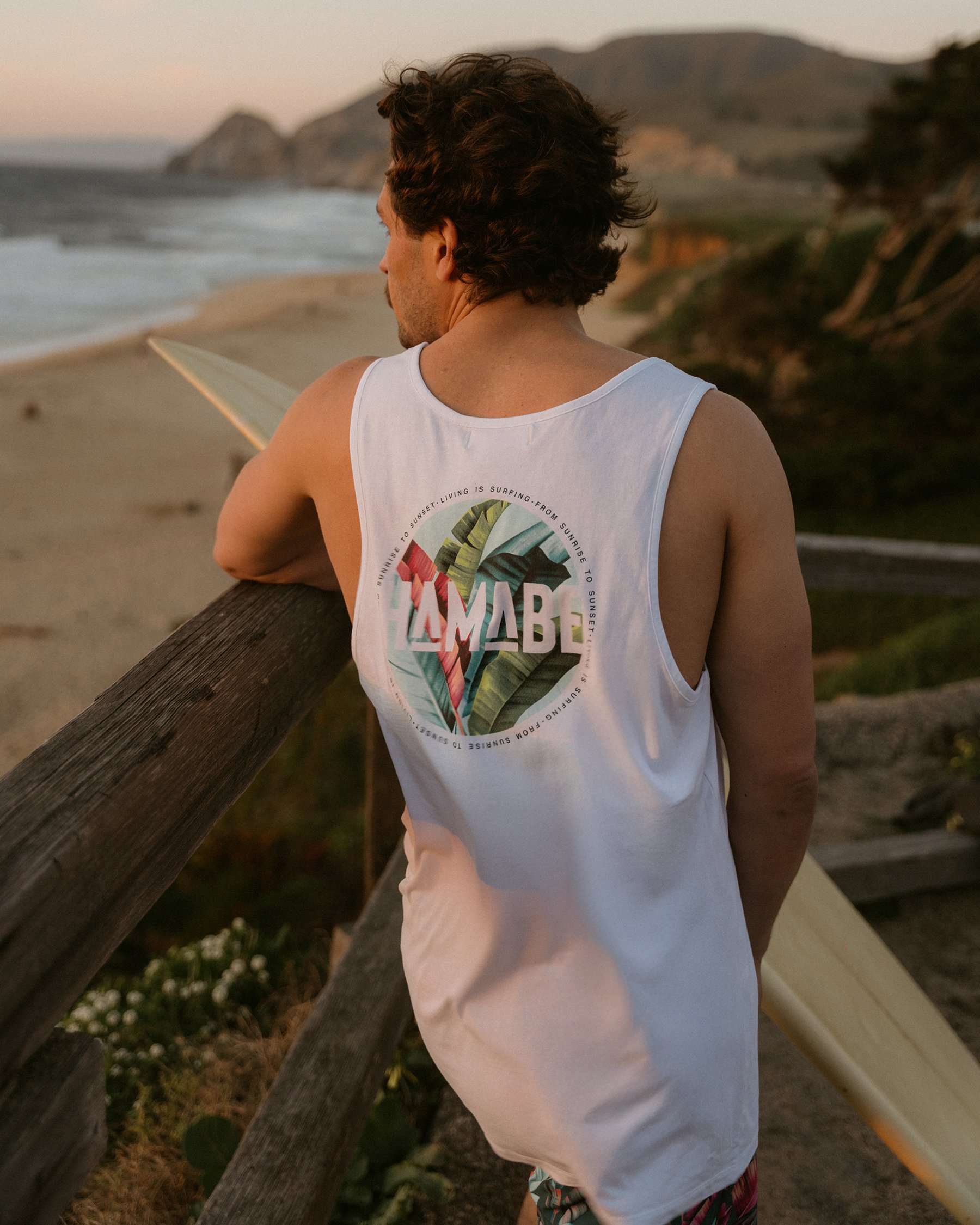 HAMABE Foliage Tank Top White 04100064 - View2