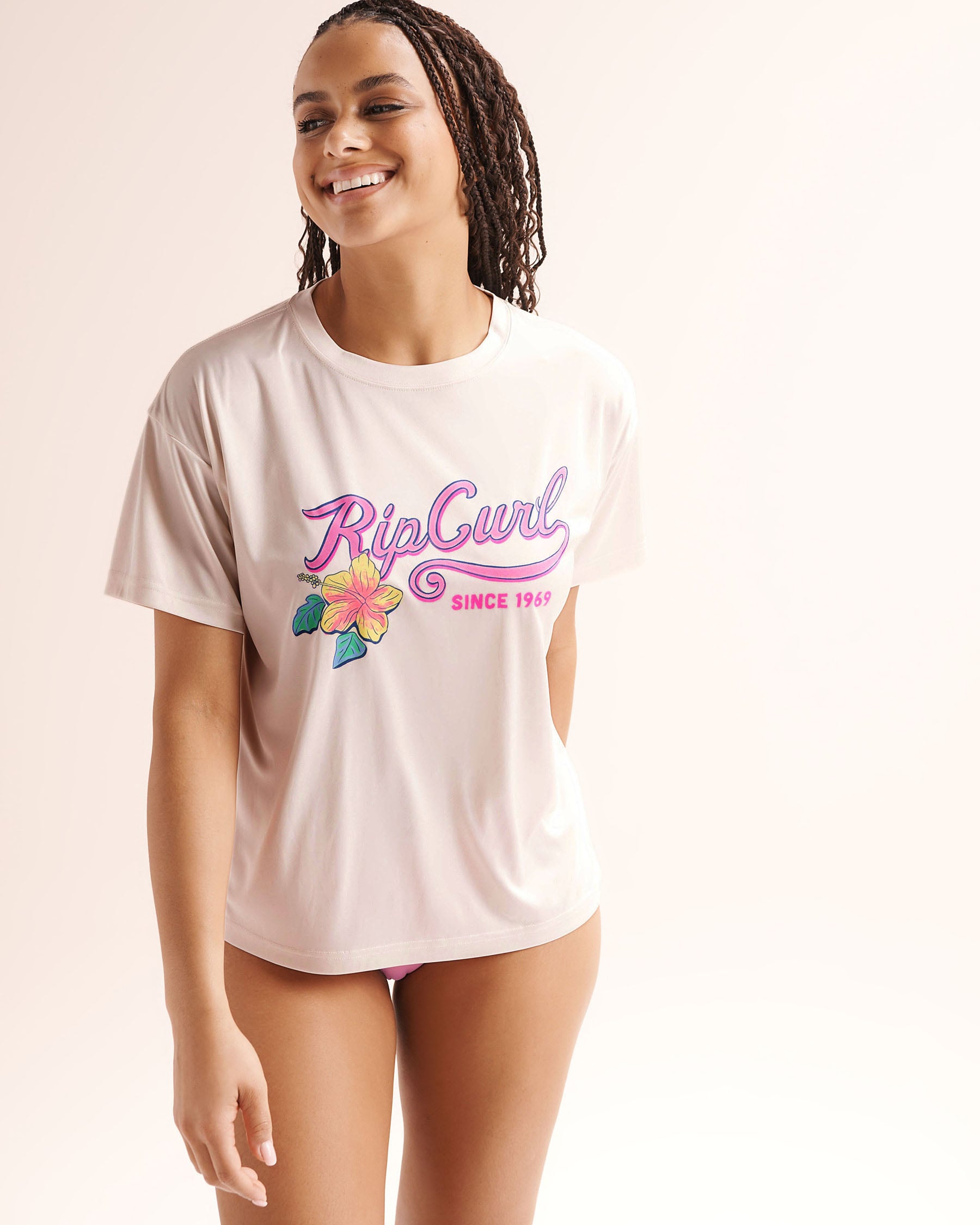 RIP CURL T-shirt à manches courtes Surf Lite Half Moon Bay Blanc 1A7WRV - Voir1