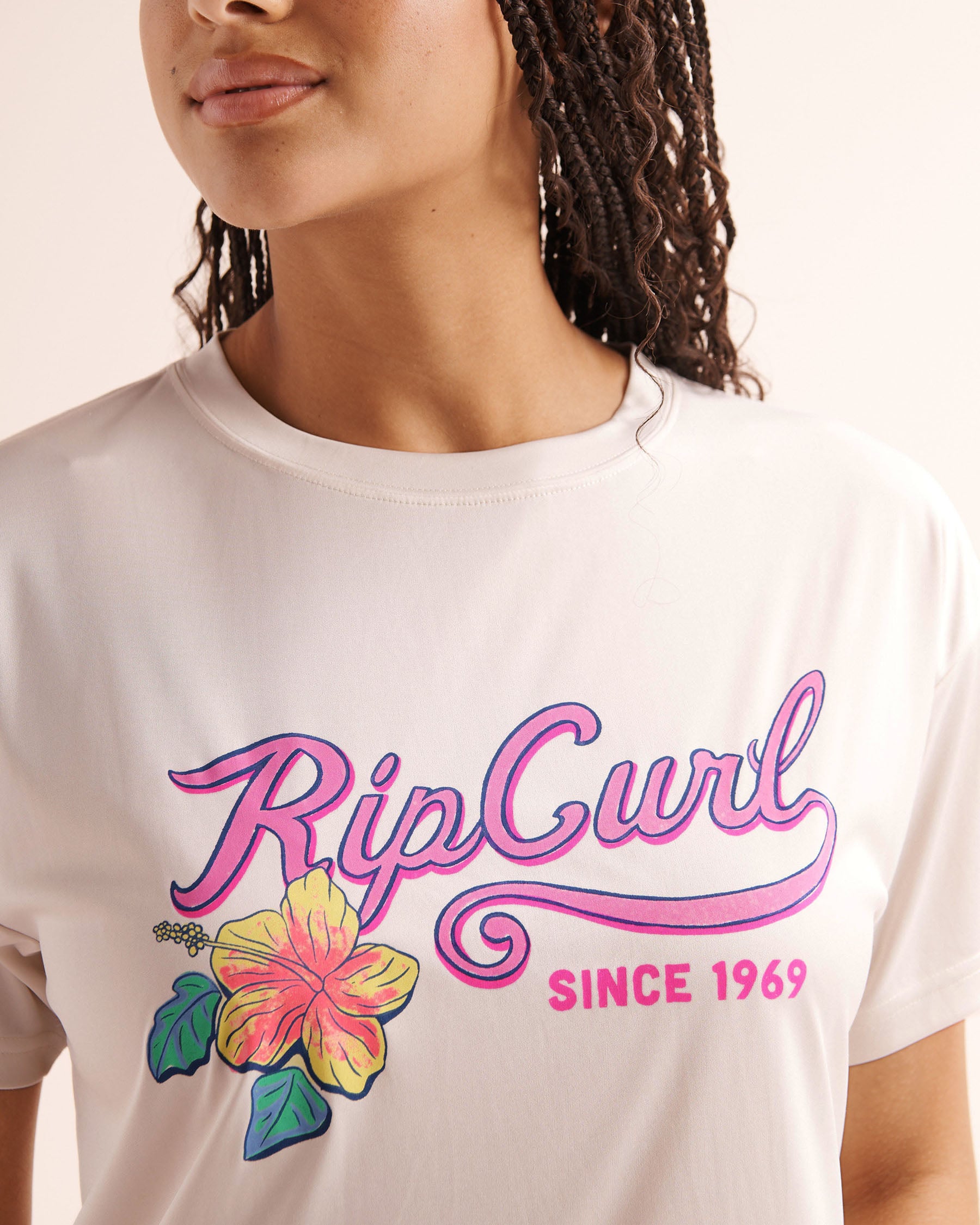 RIP CURL T-shirt à manches courtes Surf Lite Half Moon Bay Blanc 1A7WRV - Voir3
