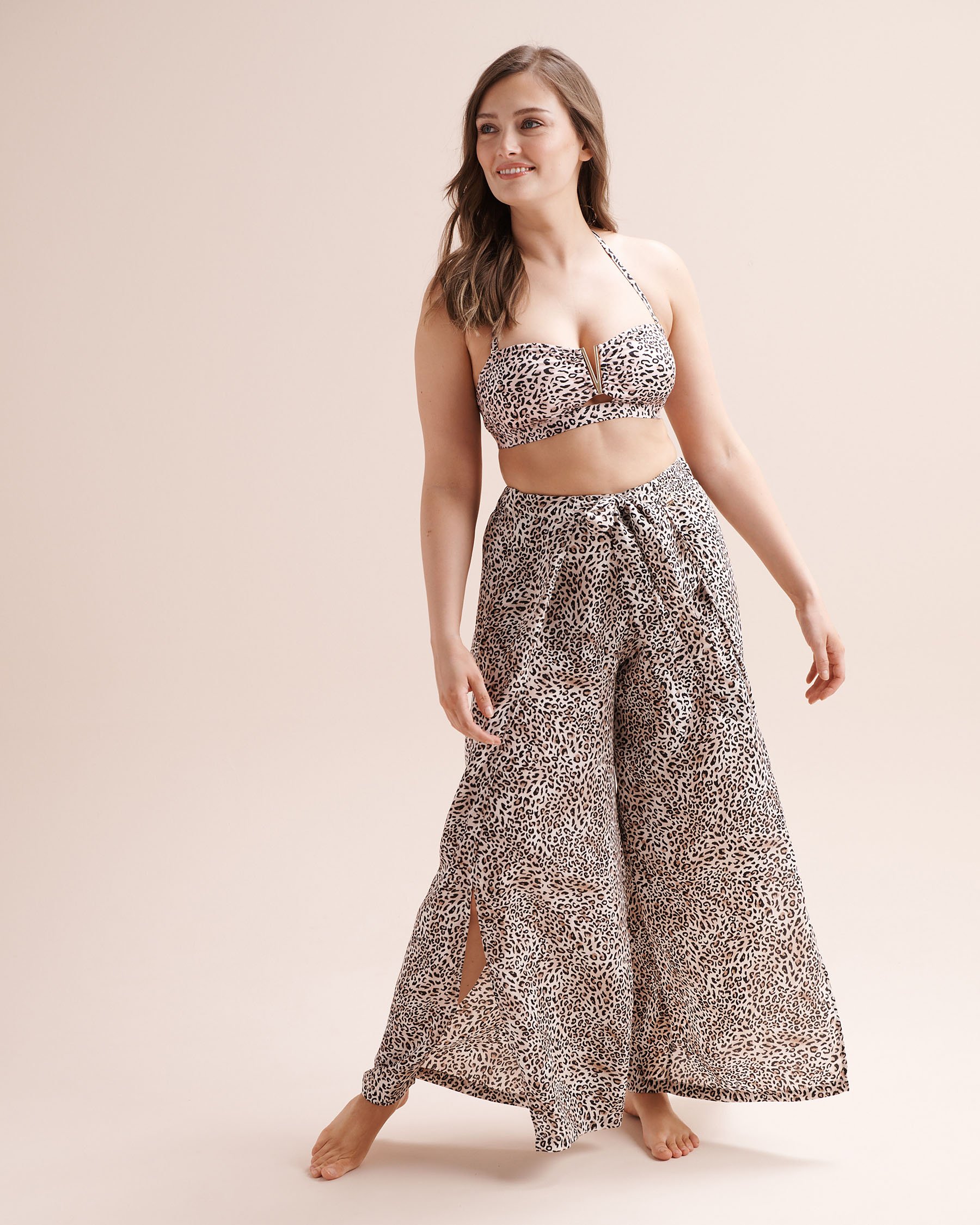 SANTEMARE Leopard Pants Beige 02200121 - View3