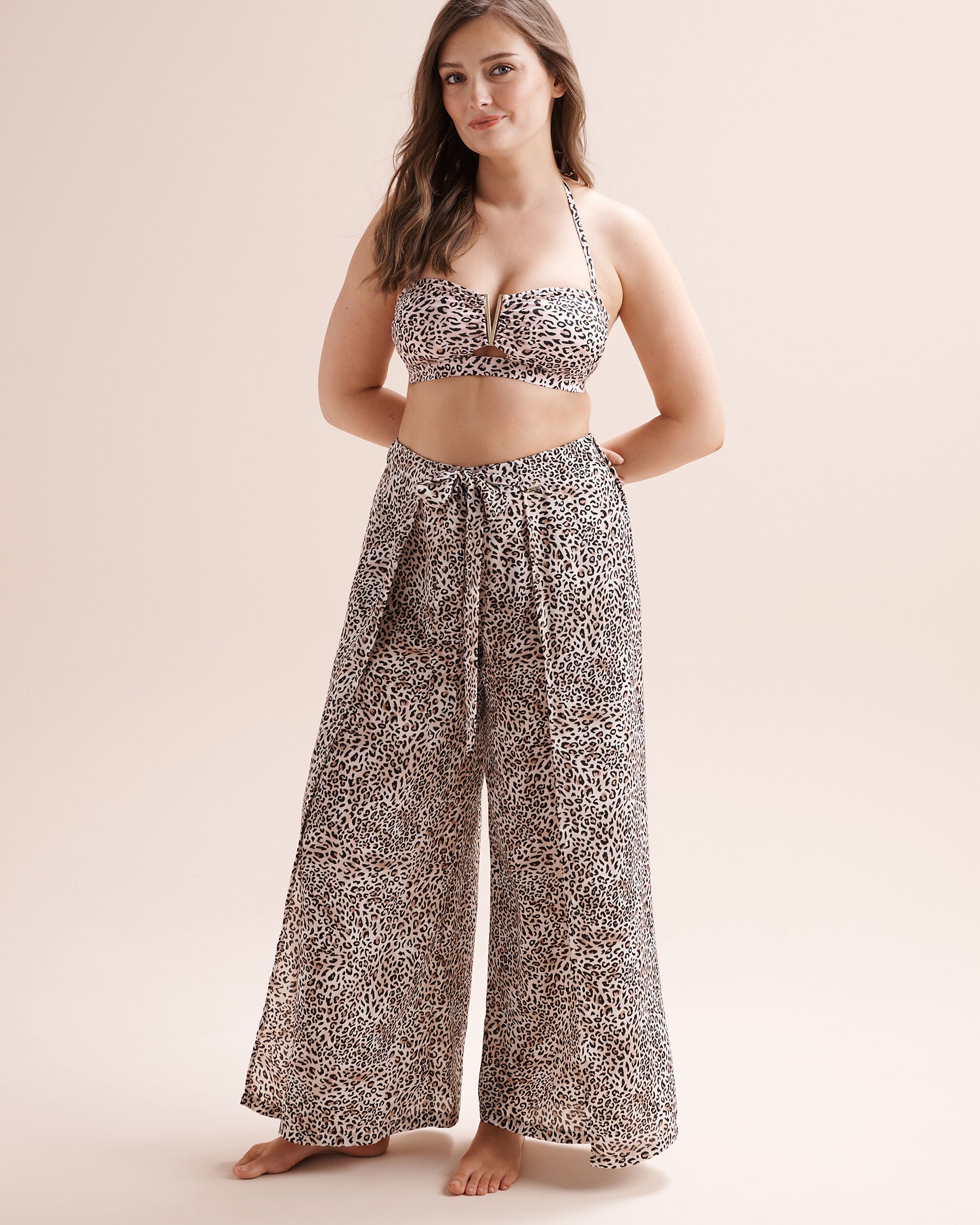 SANTEMARE Leopard Pants Beige 02200121 - View4