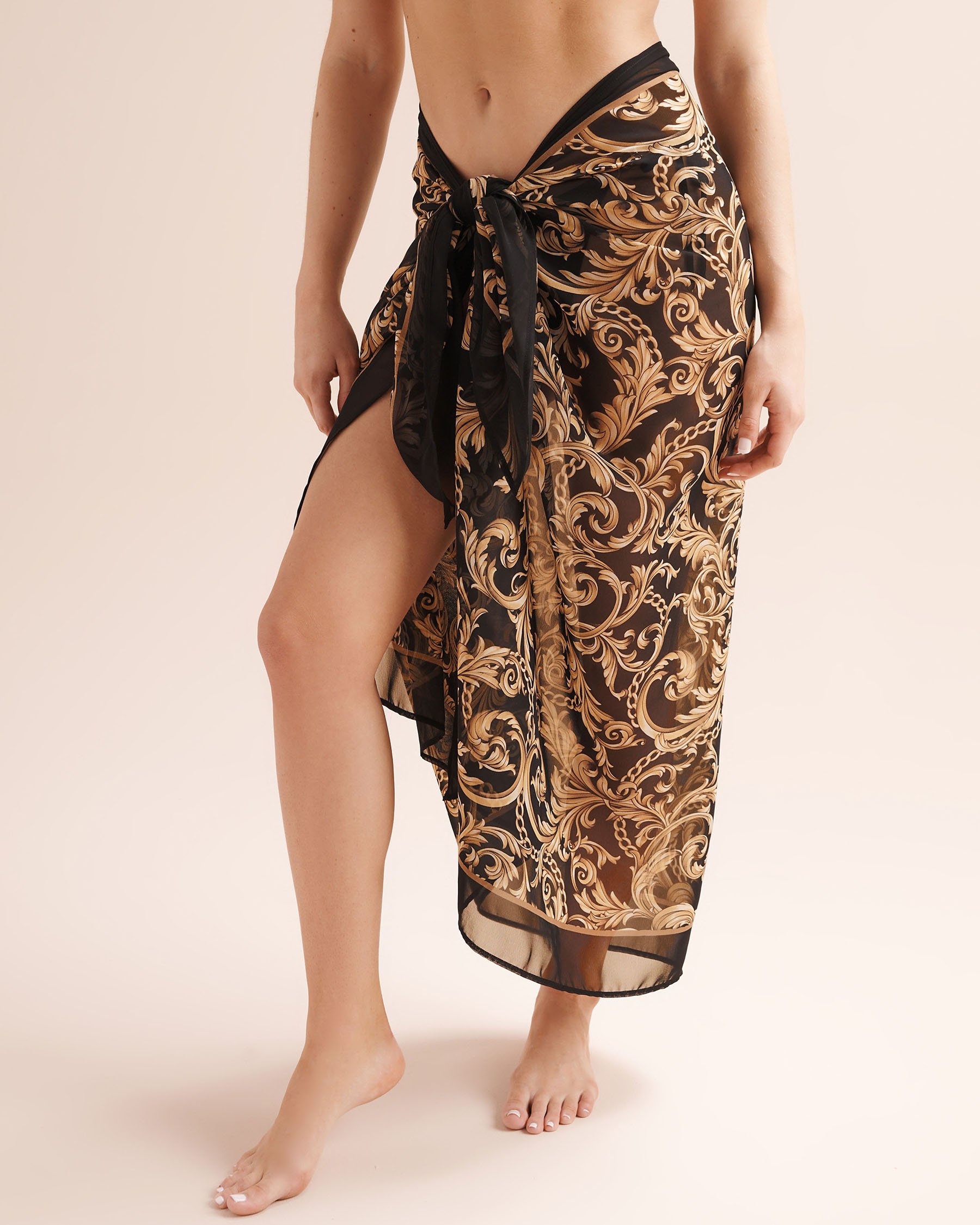 SEATONIC Baroque Long Pareo Black 02200119 - View4