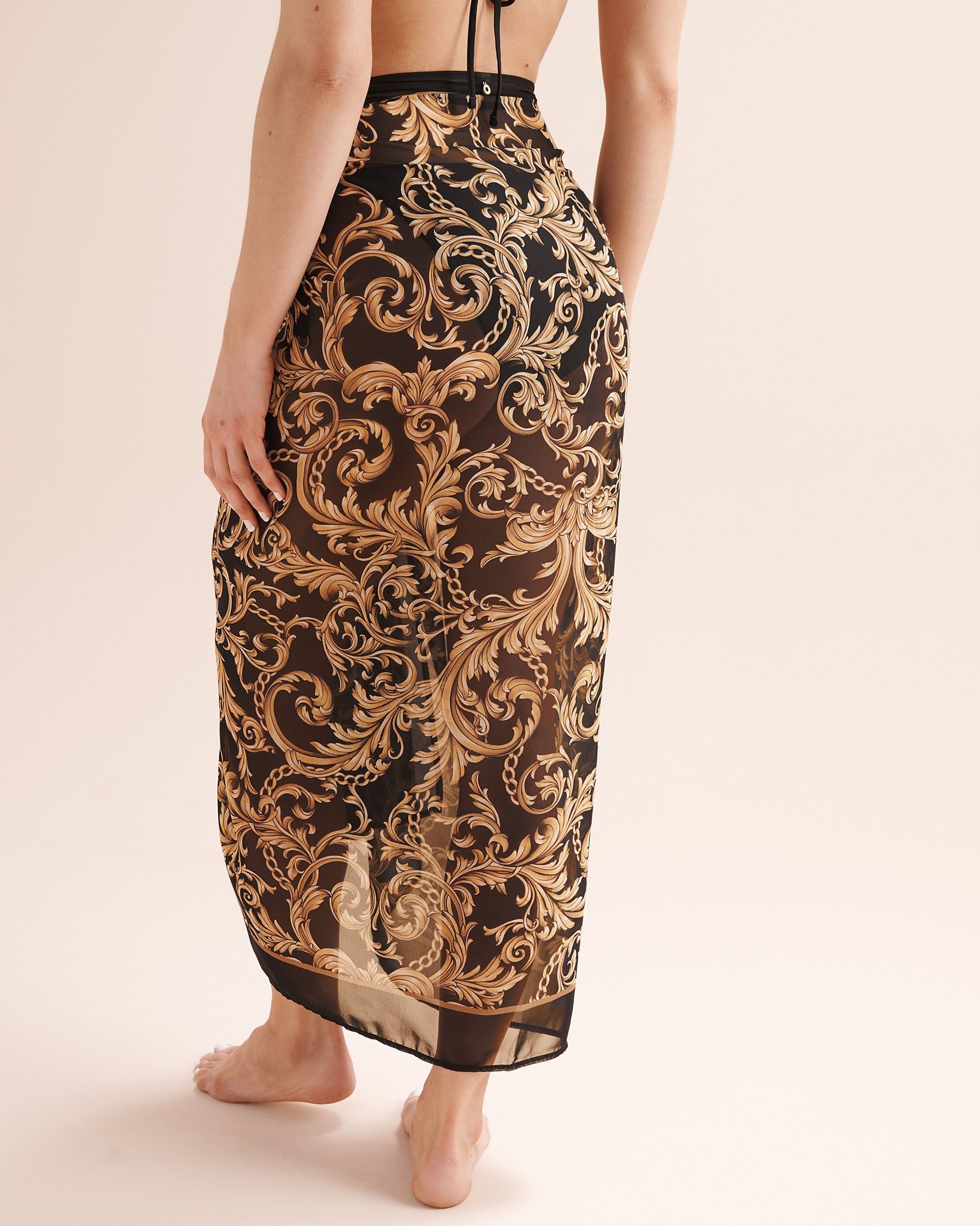 SEATONIC Baroque Long Pareo Black 02200119 - View5