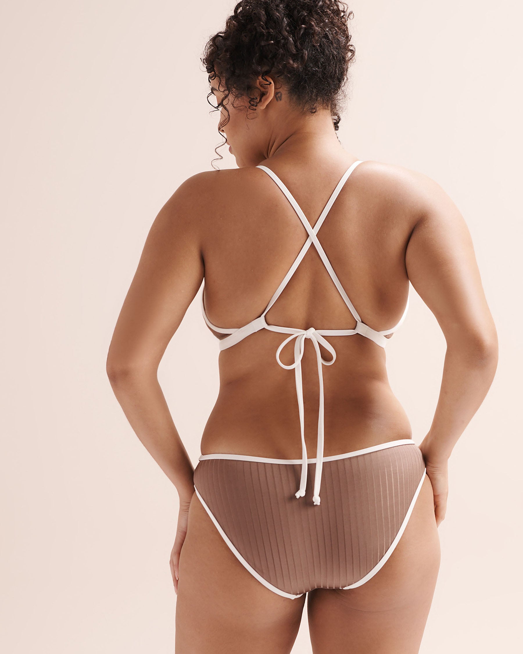 SKYE Clarity Jayme D Cup Fixed Triangle Bikini Top Cedar Brown SK768119D - View3