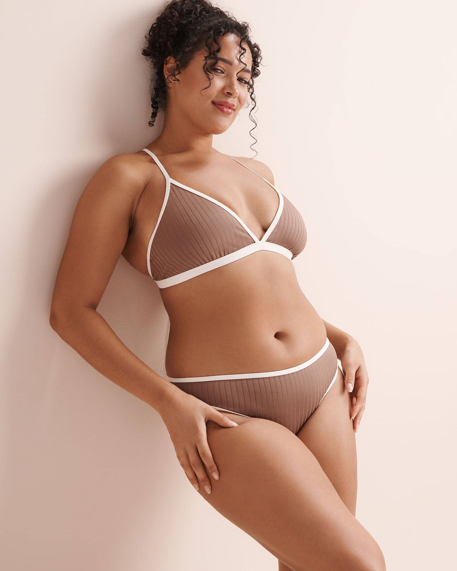 SKYE Clarity Jayme D Cup Fixed Triangle Bikini Top Cedar Brown SK768119D - View5