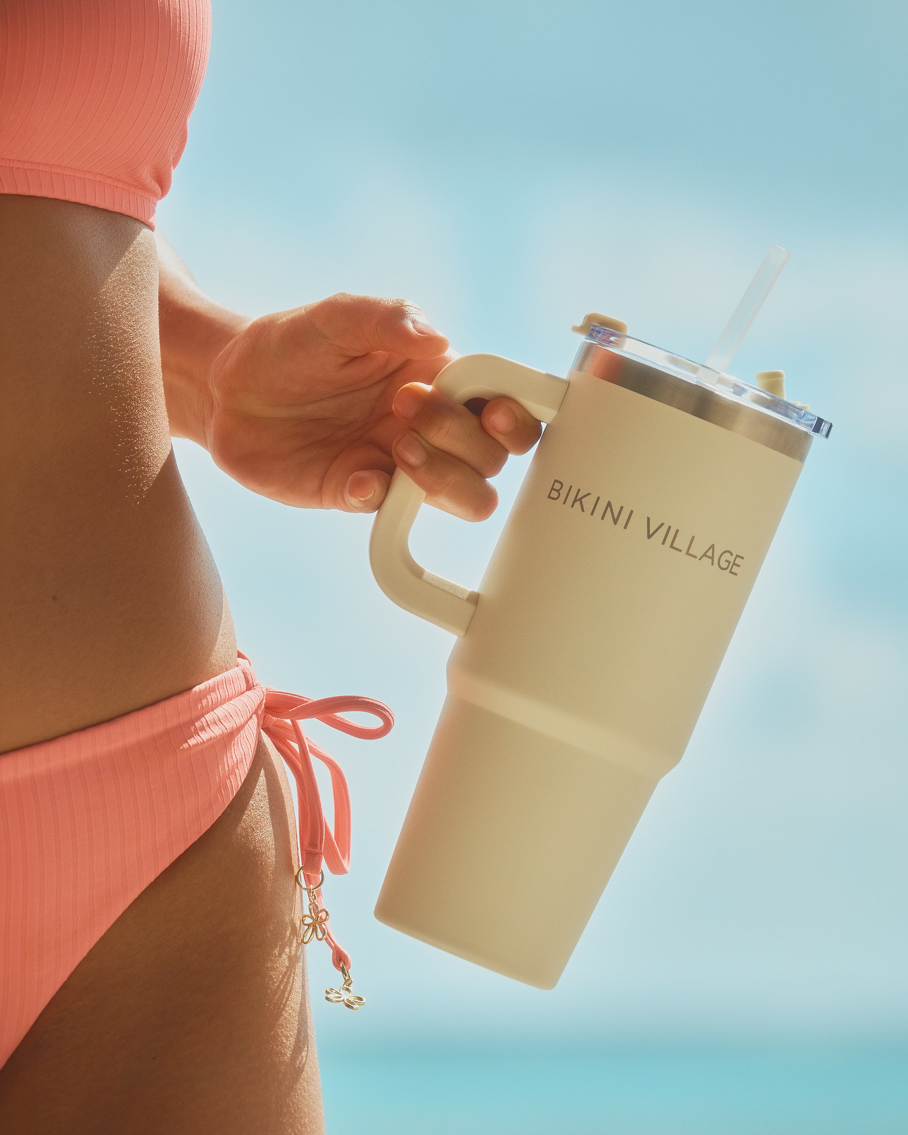 MY BIKINI STORY Tasse isotherme en acier inoxydable Blanc crème 09200012 - Voir3