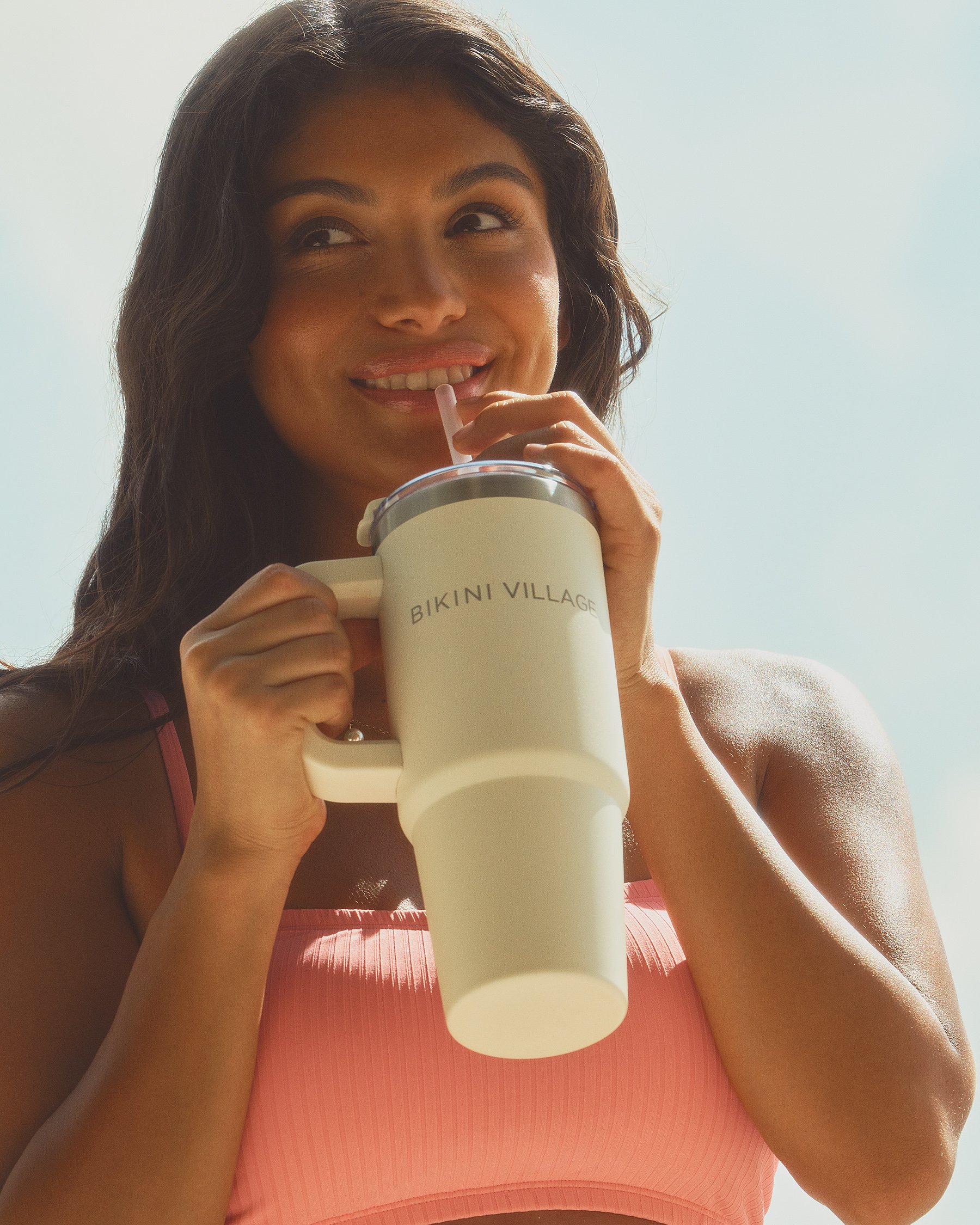 MY BIKINI STORY Tasse isotherme en acier inoxydable Blanc crème 09200012 - Voir1
